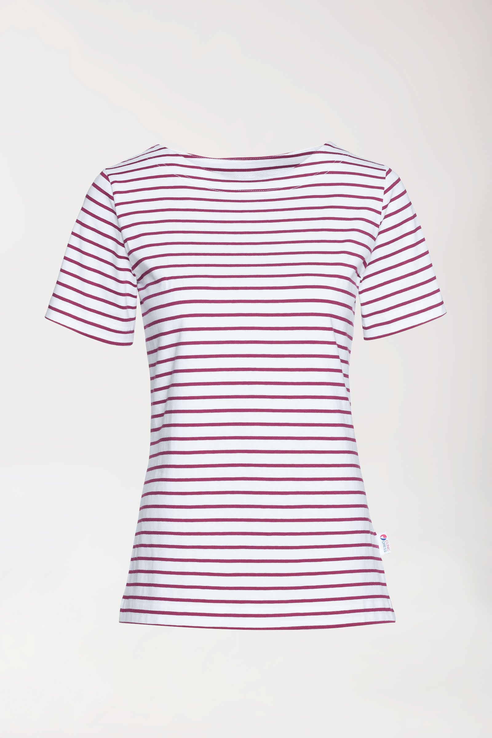 Shirt Damen - 1/2 Arm weiss/bordeaux, Rückansicht