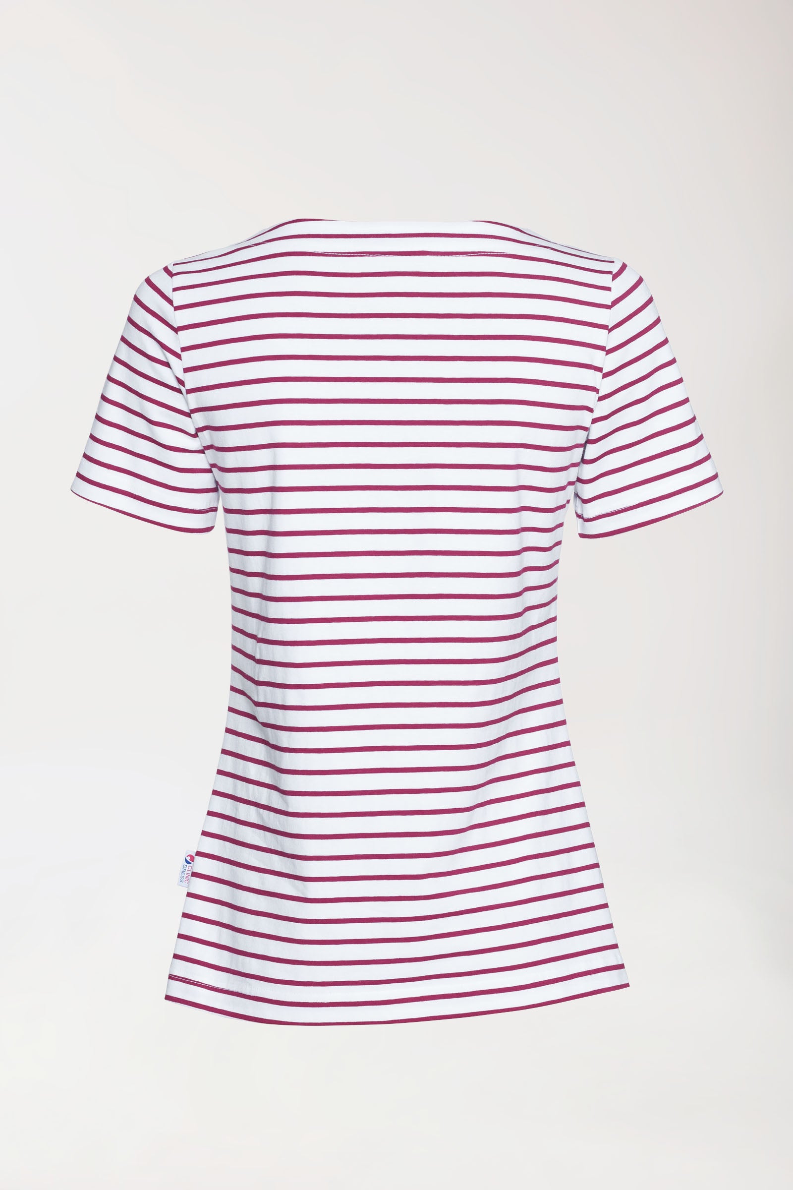 Shirt Damen - 1/2 Arm weiss/bordeaux, Vue de dos
