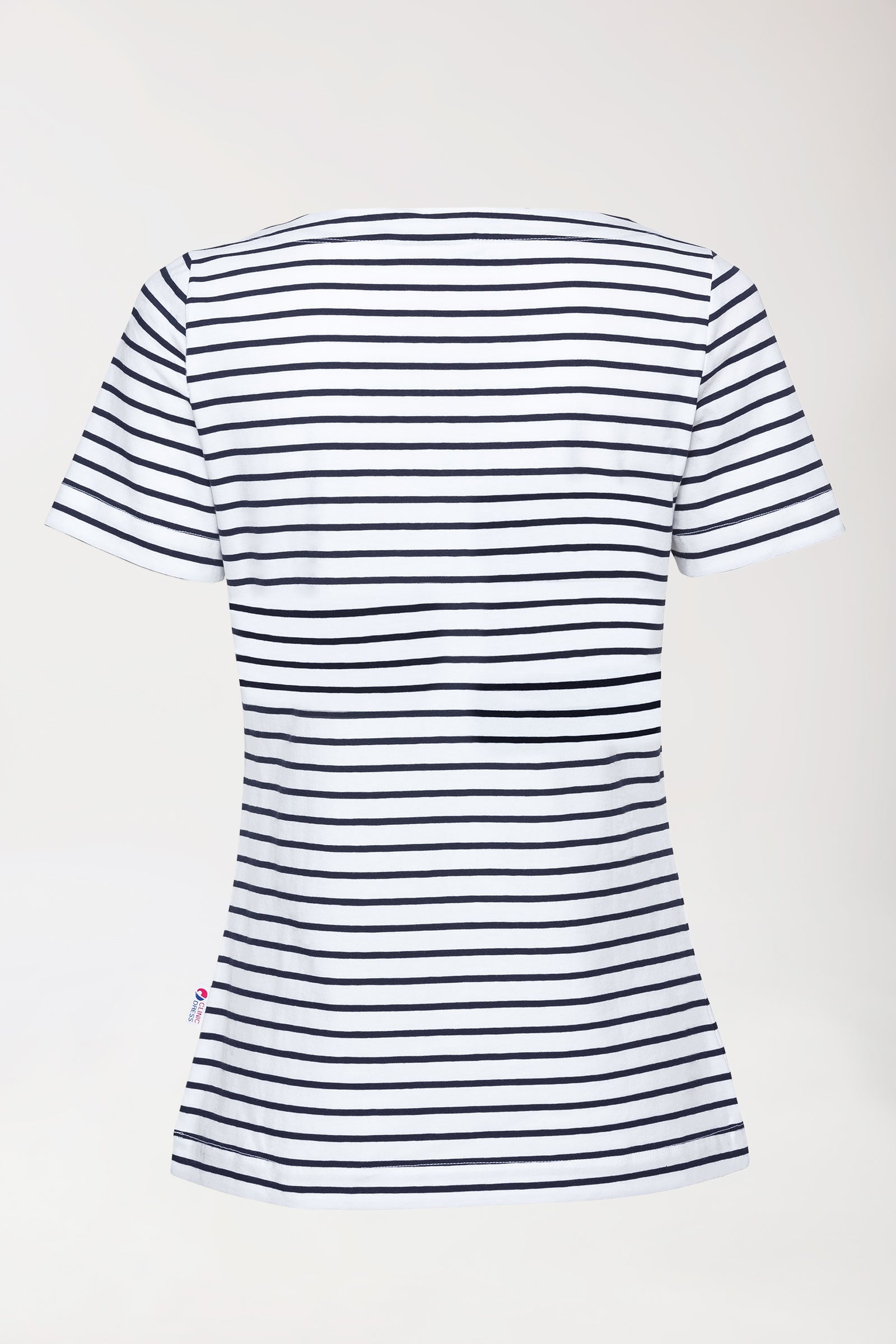 Shirt Damen - 1/2 Arm weiss/navy, Rückansicht