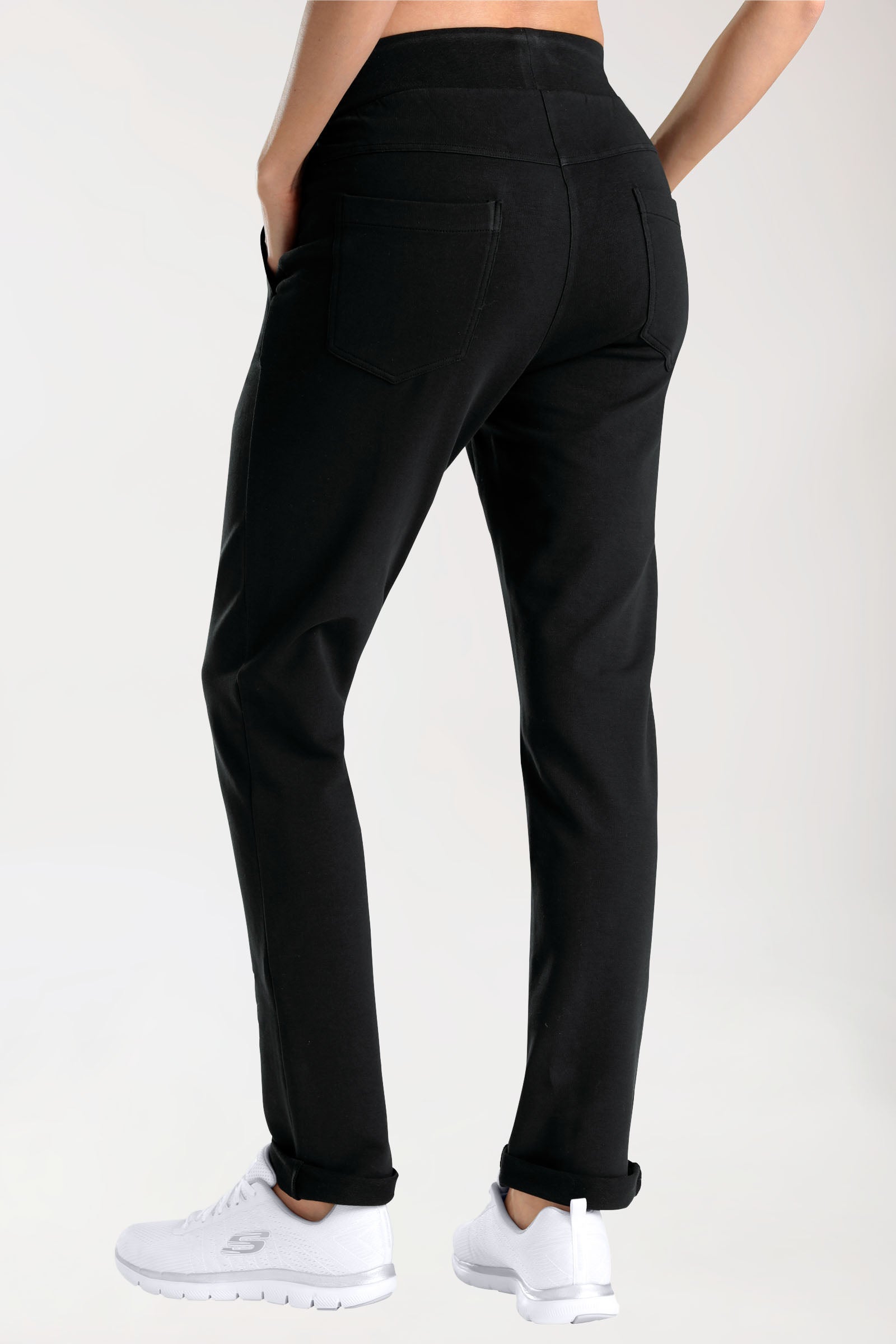 Sweathose für Damen Schlupfhose Schwarz