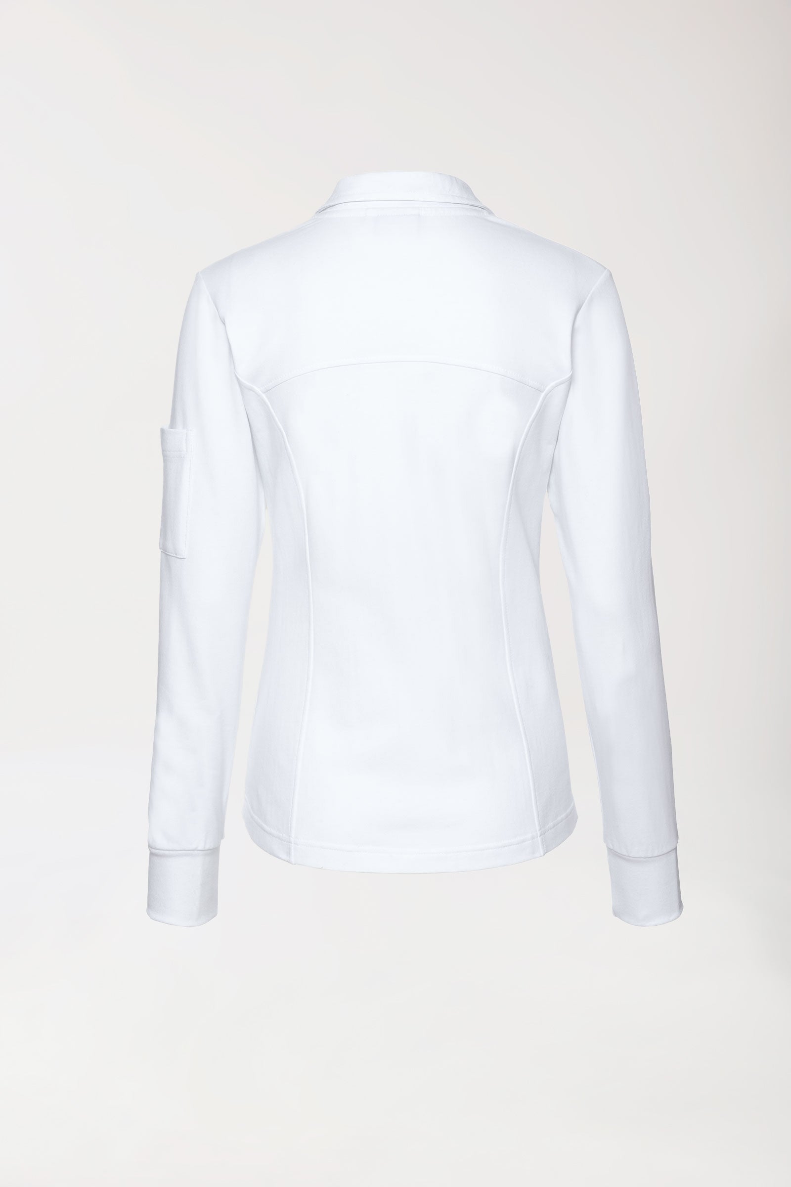 Sweatjacke Damen - Stehkragen weiss, Rückansicht