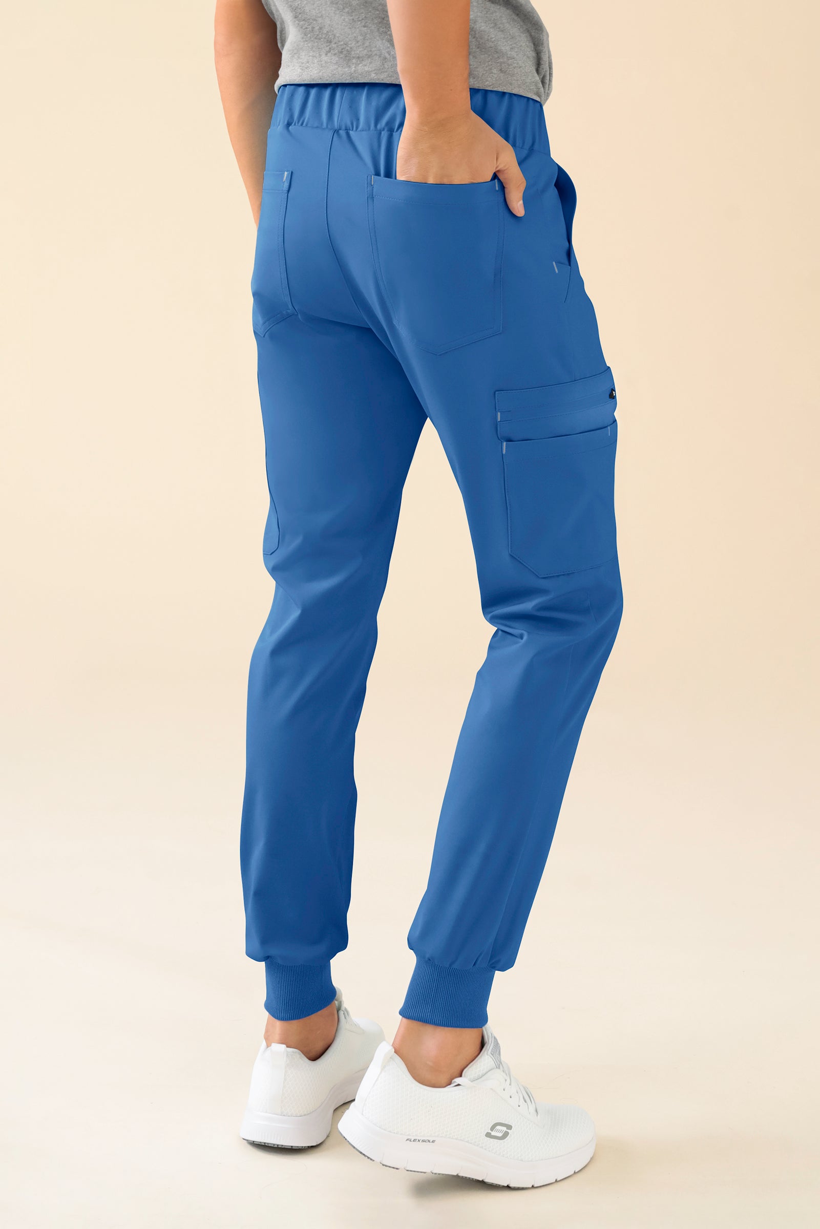 KAERE Hose Herren - Saumbündchen mit Beintaschen blau, Vue de dos