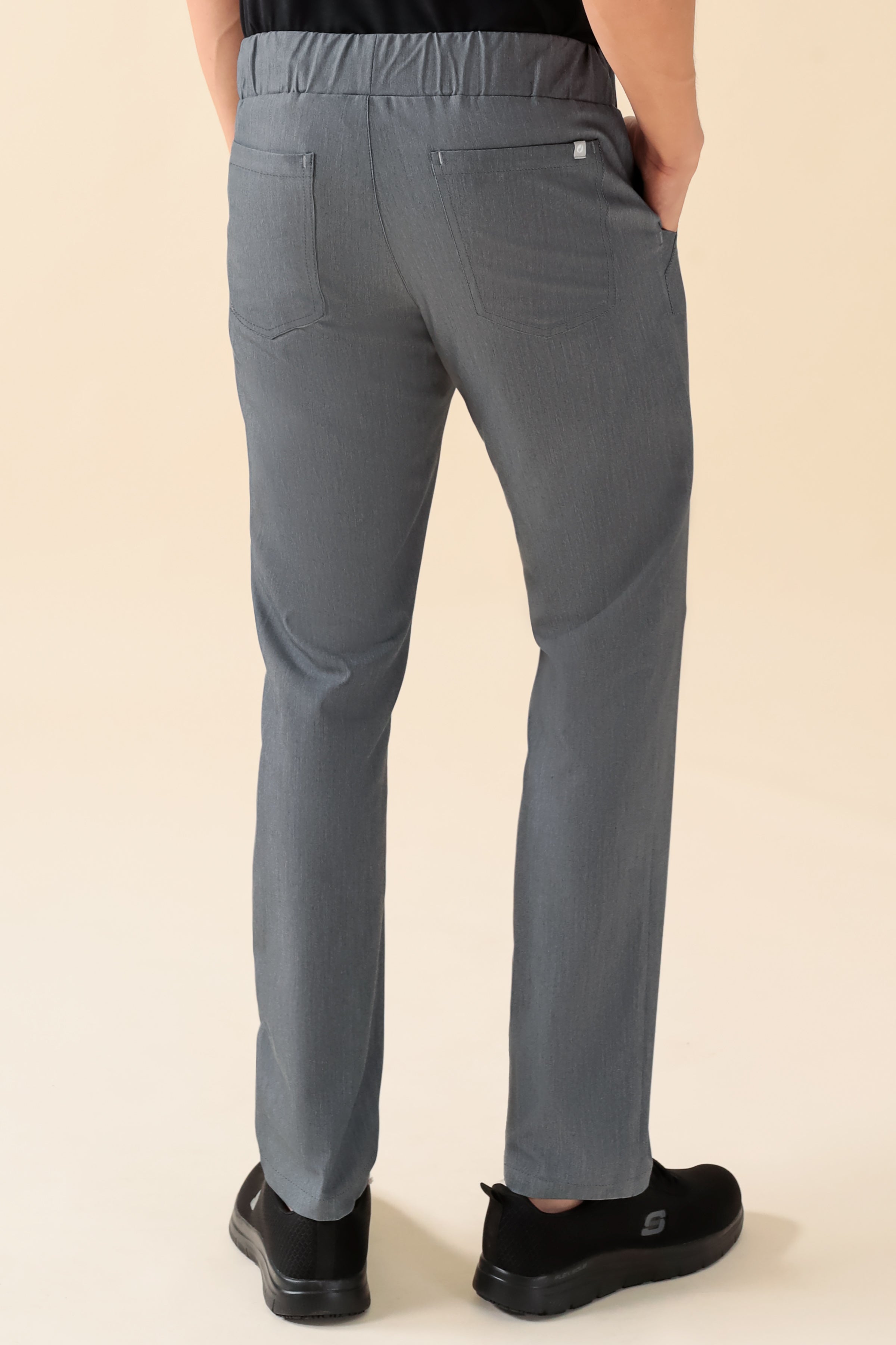 KAERE Hose Herren - gerader Saum ohne Beintaschen grau melange