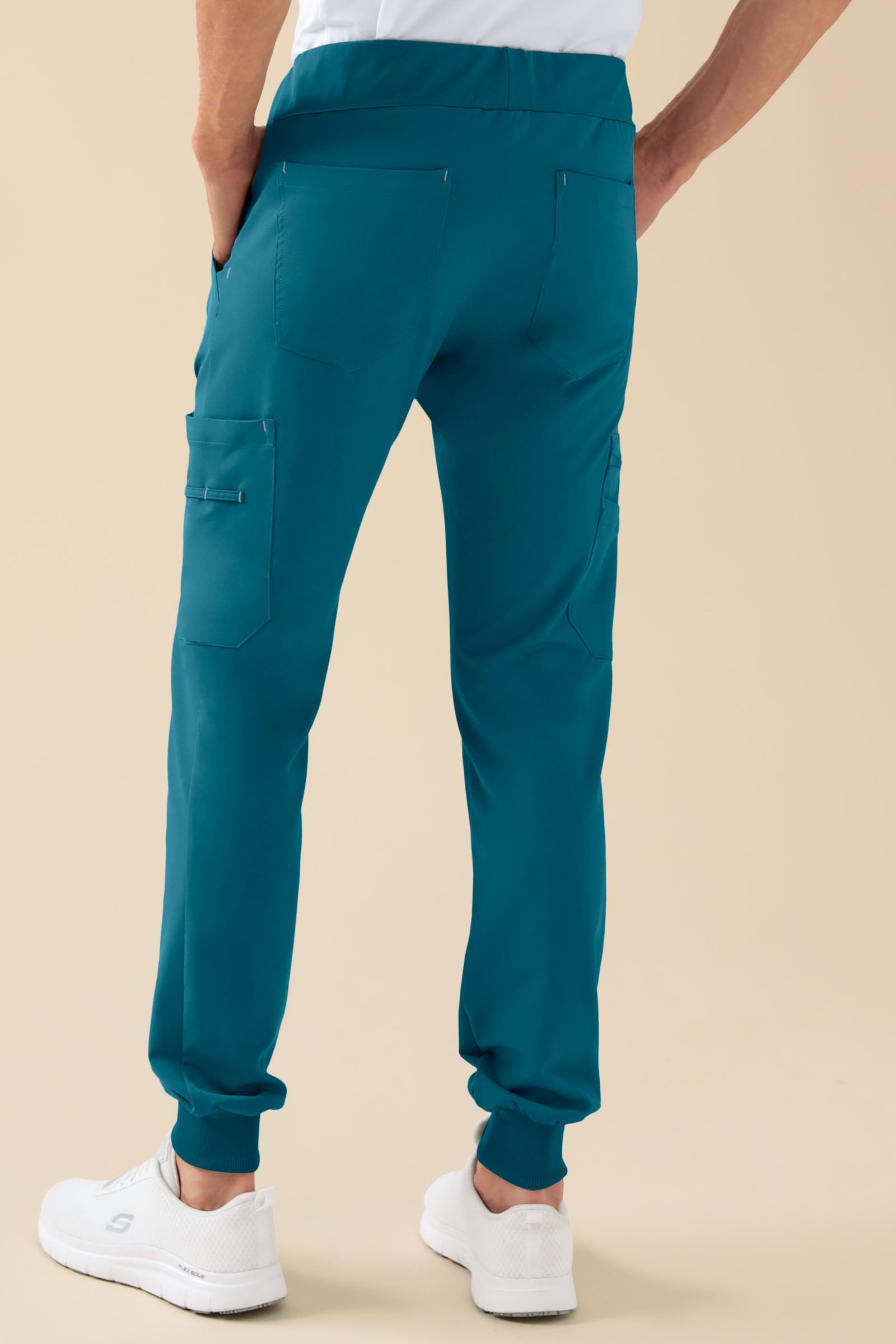 KAERE Hose Herren - Saumbündchen mit Beintaschen petrol, Vue de dos