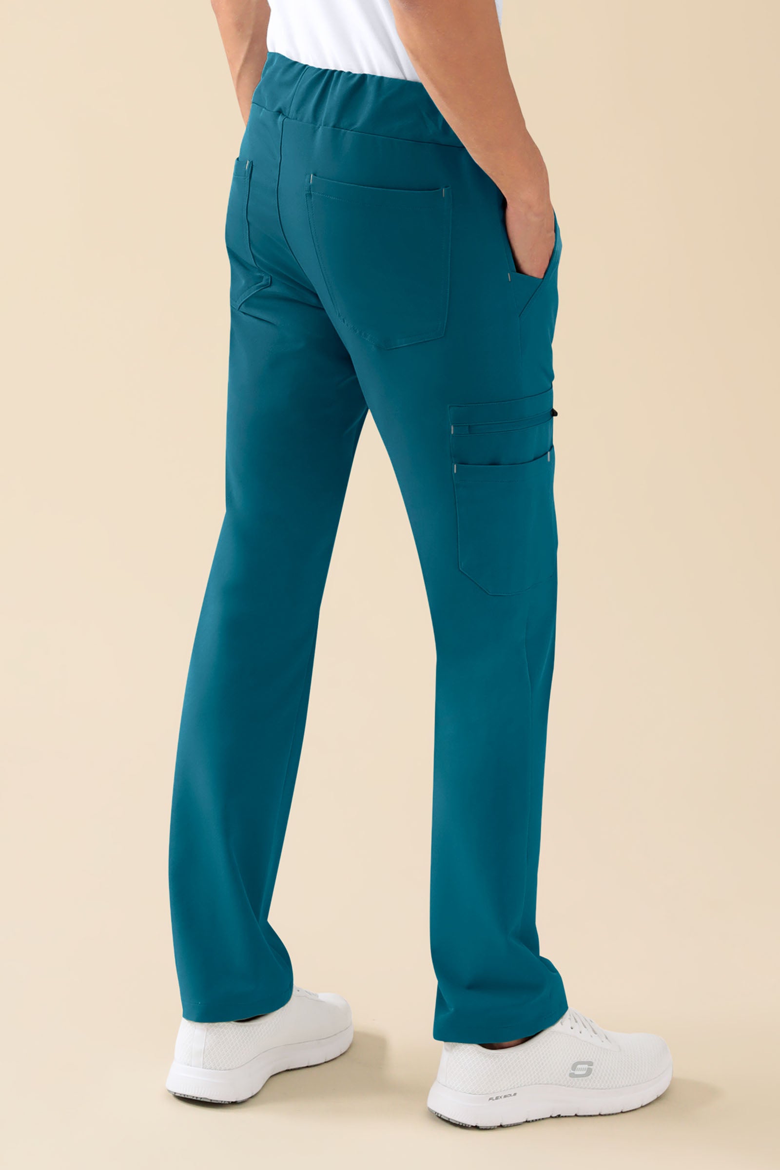 KAERE Hose Herren - gerader Saum mit Beintaschen petrol