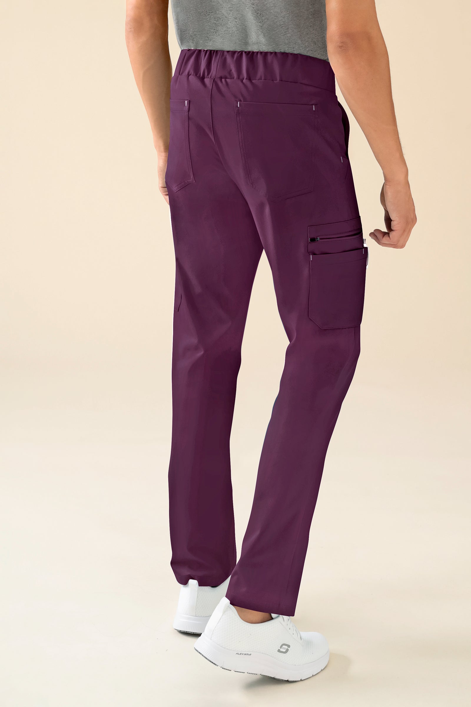 KAERE Hose Herren - gerader Saum mit Beintaschen pflaume, Vue de dos