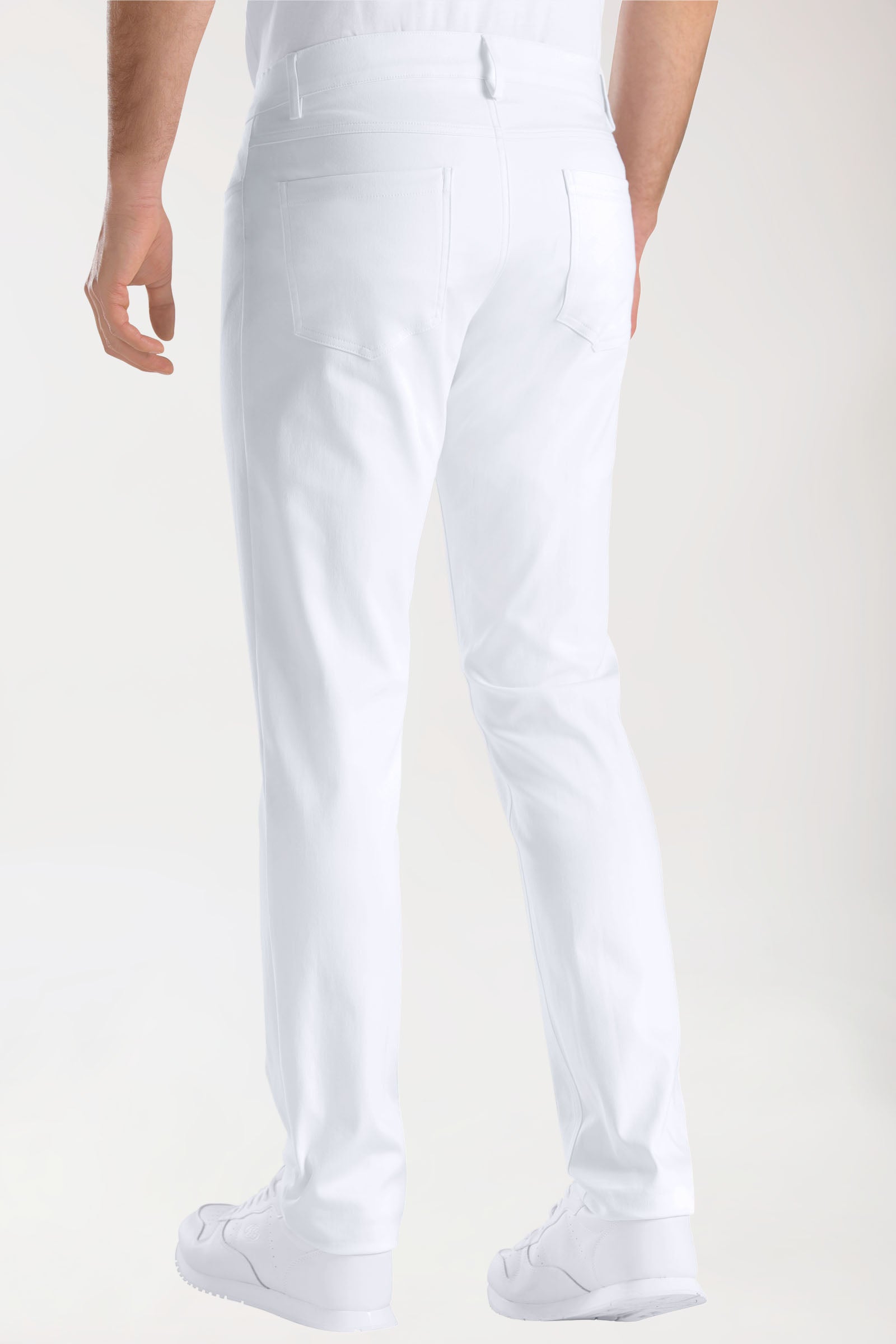 CORE Comfort Stretch 5-Pocket Hose Herren - schlankes Bein weiss, Rückansicht