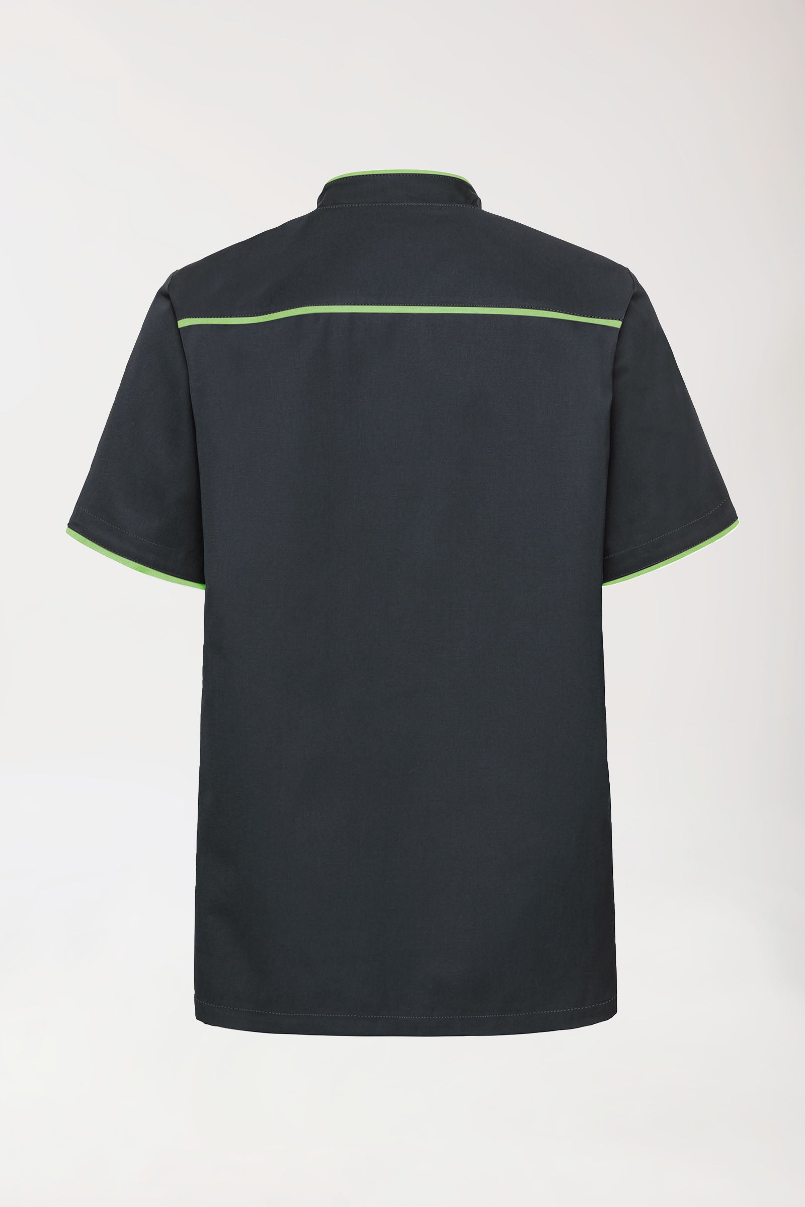 Beauty Kasack Herren - durchgeknöpft anthrazit/apfelgrün, Vue de dos