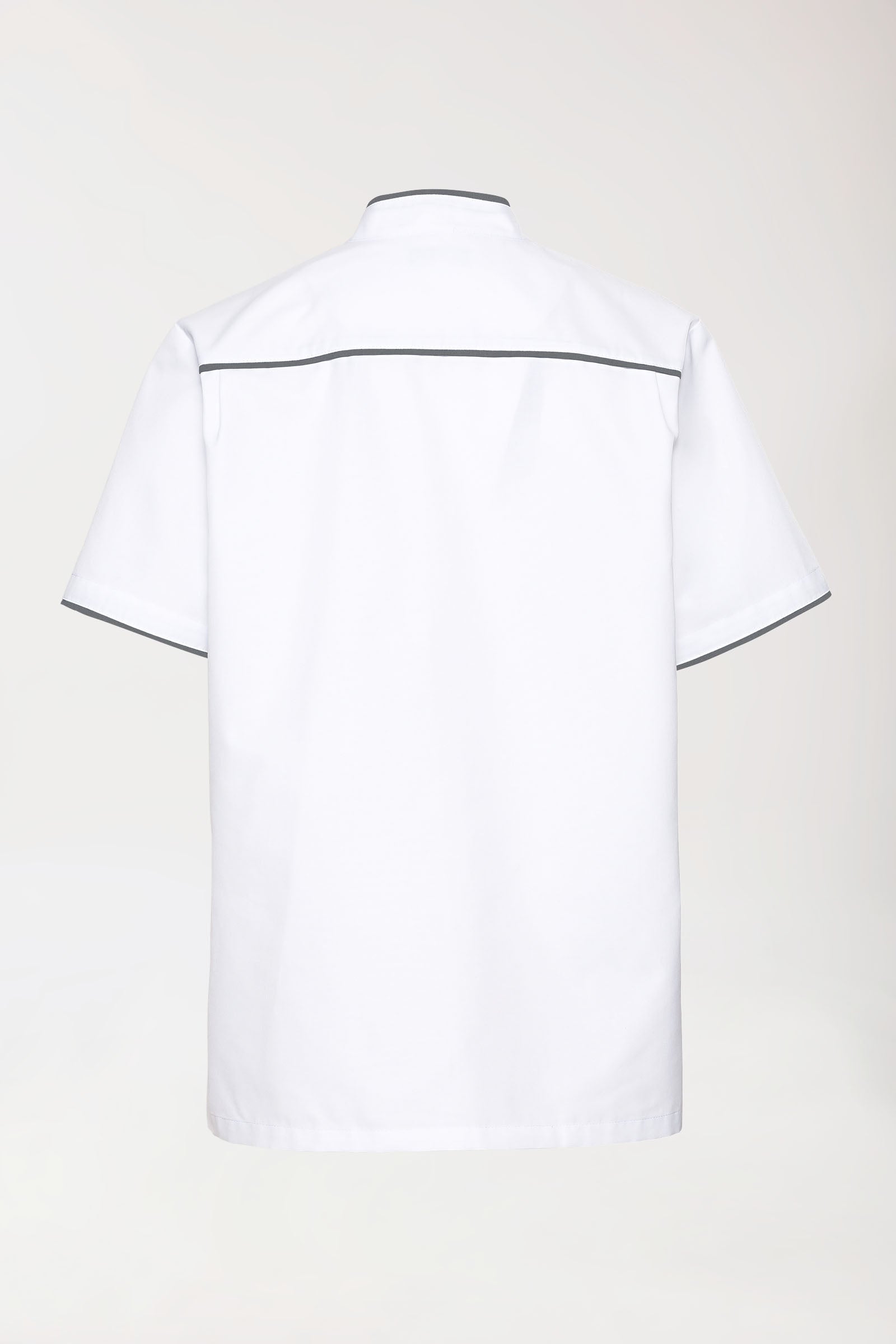 Beauty Kasack Herren - durchgeknöpft weiss/anthrazit