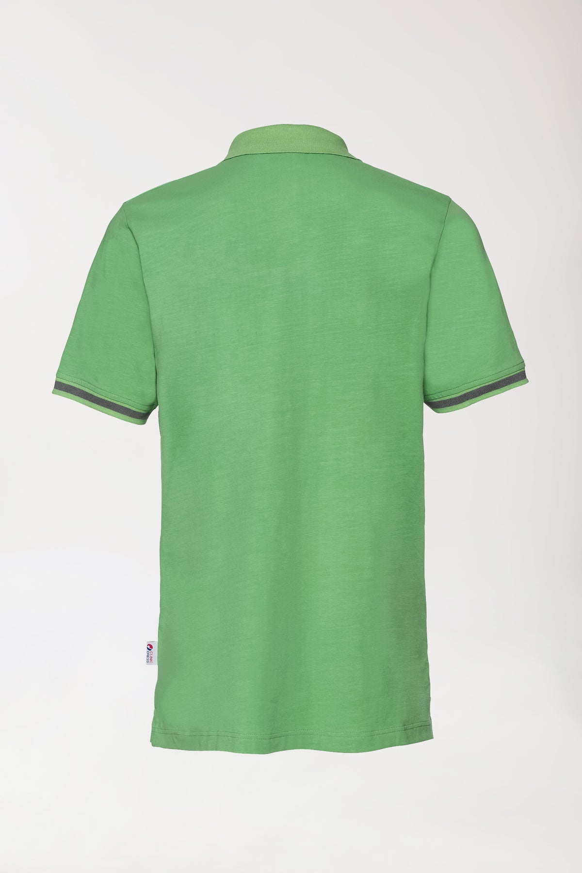 Stretch Shirt Herren - Polokragen apfelgrün/dunkelgrau melange