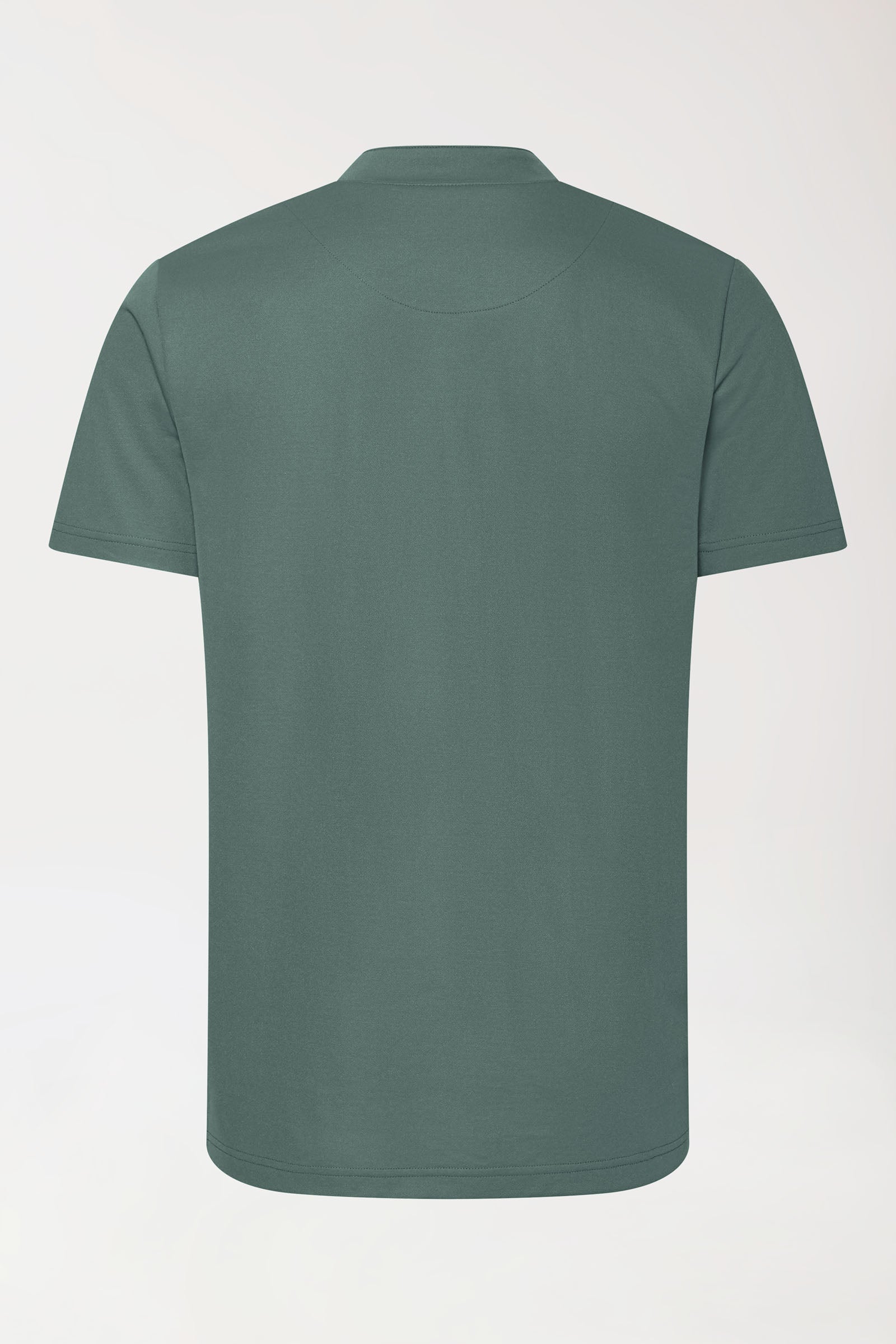 COMFY FLEX Stretch Shirt Herren - Stehkragen dunkelgrün, Rückansicht