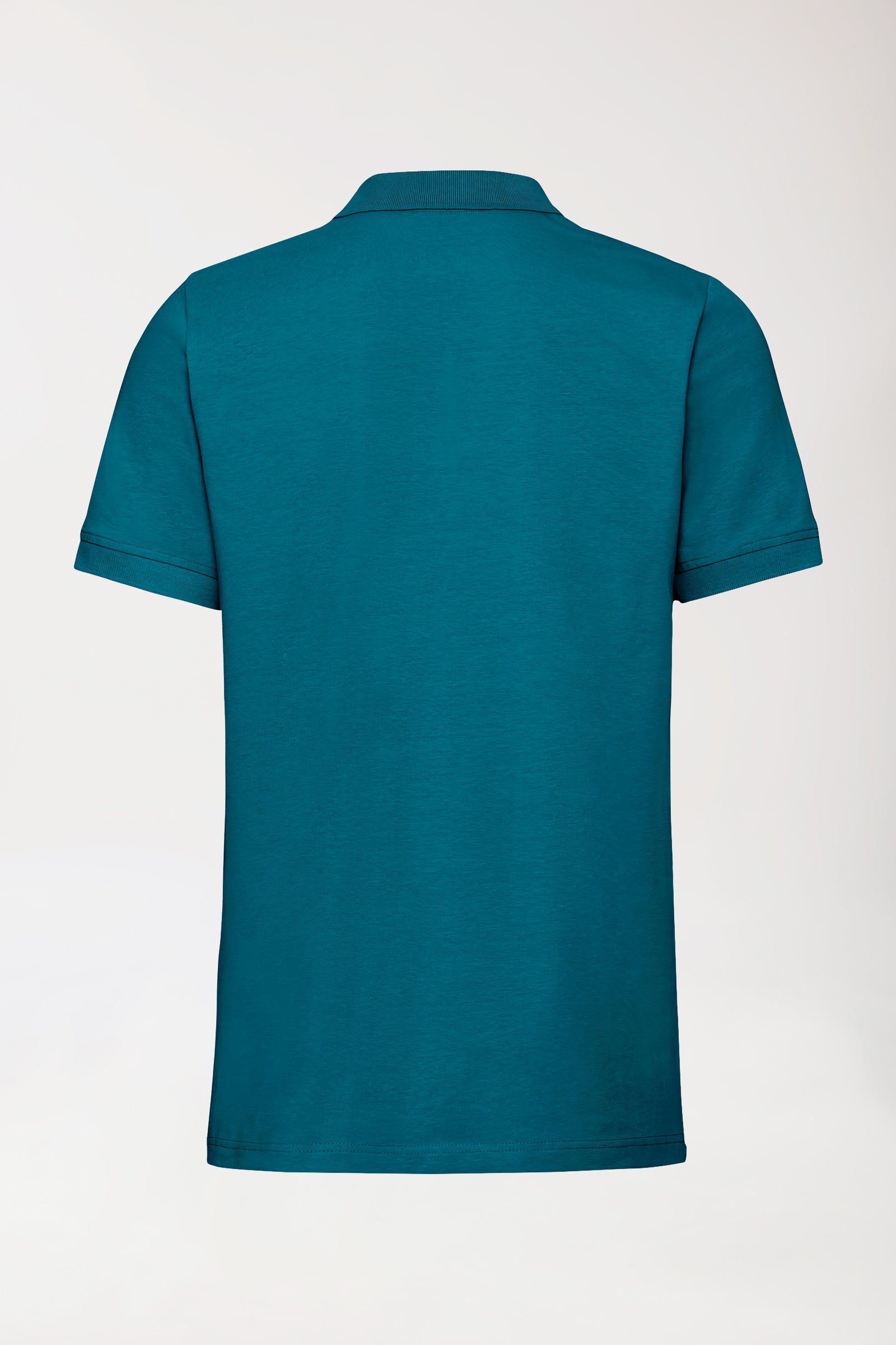 Stretch Shirt Herren - Polokragen - Knopfleiste petrol, Rückansicht