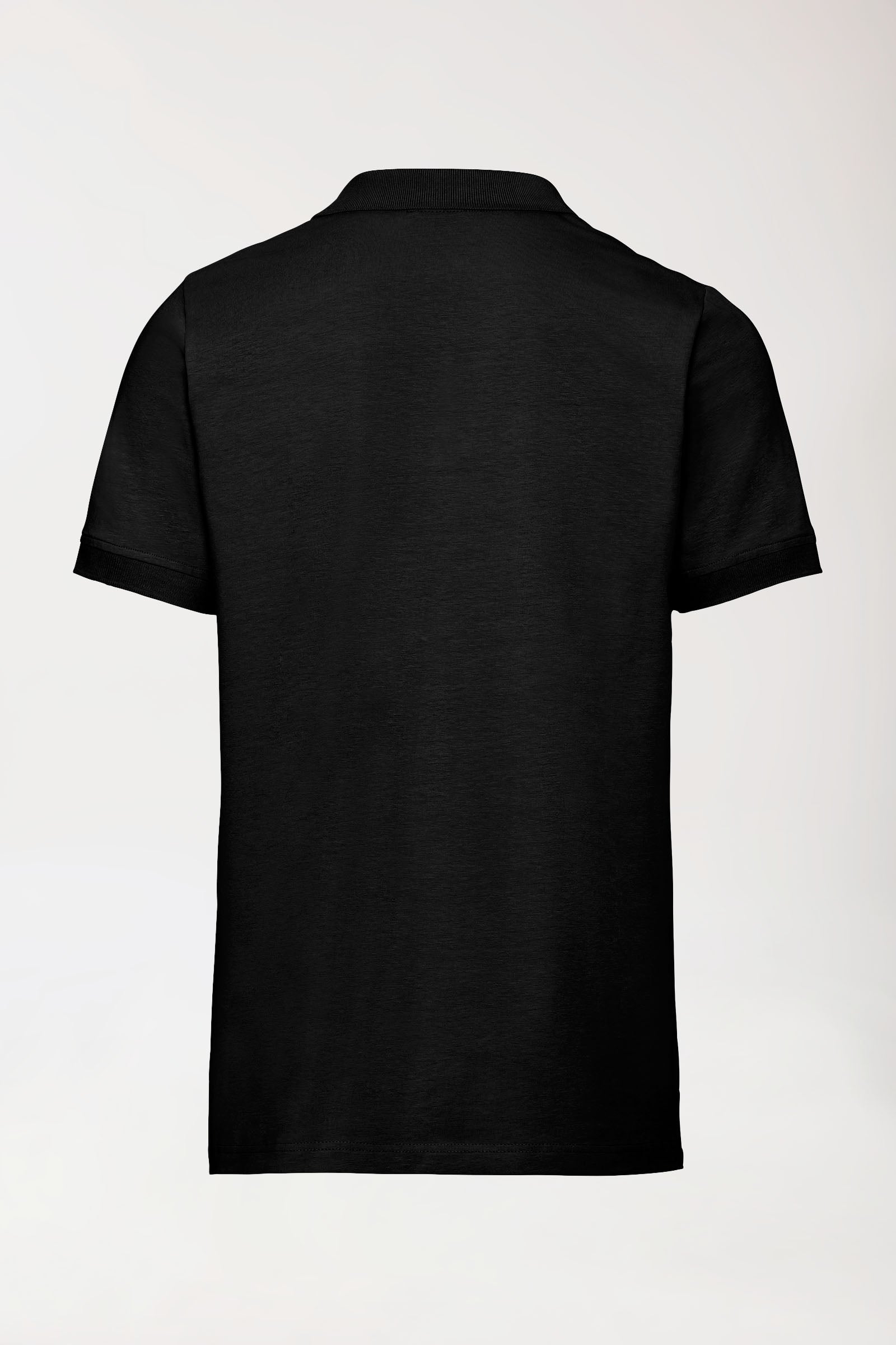 Stretch Shirt Herren - Polokragen - Knopfleiste schwarz, Rückansicht