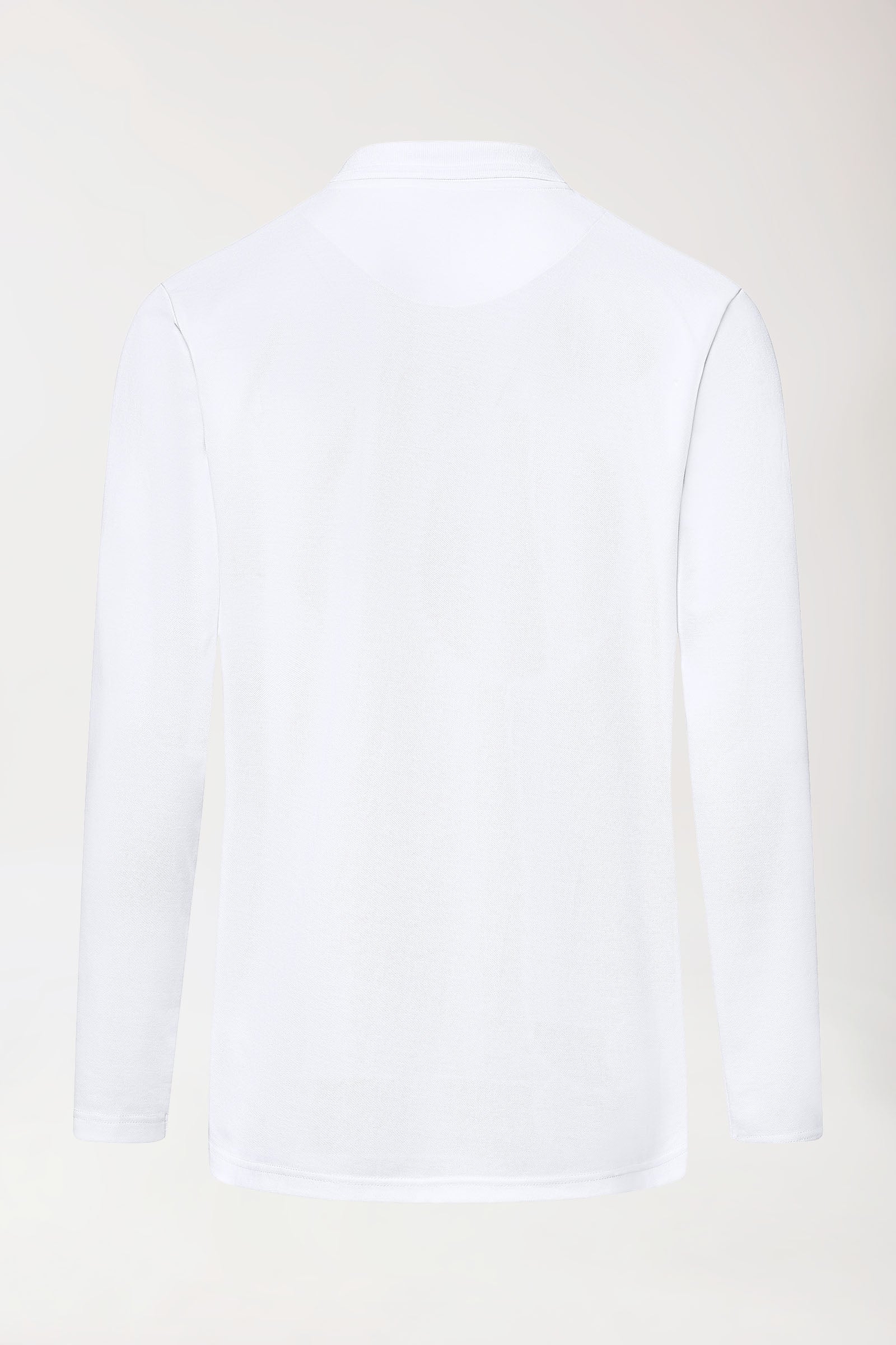 COMFY FLEX Stretch Longsleeve Herren - Polokragen weiss, Rückansicht