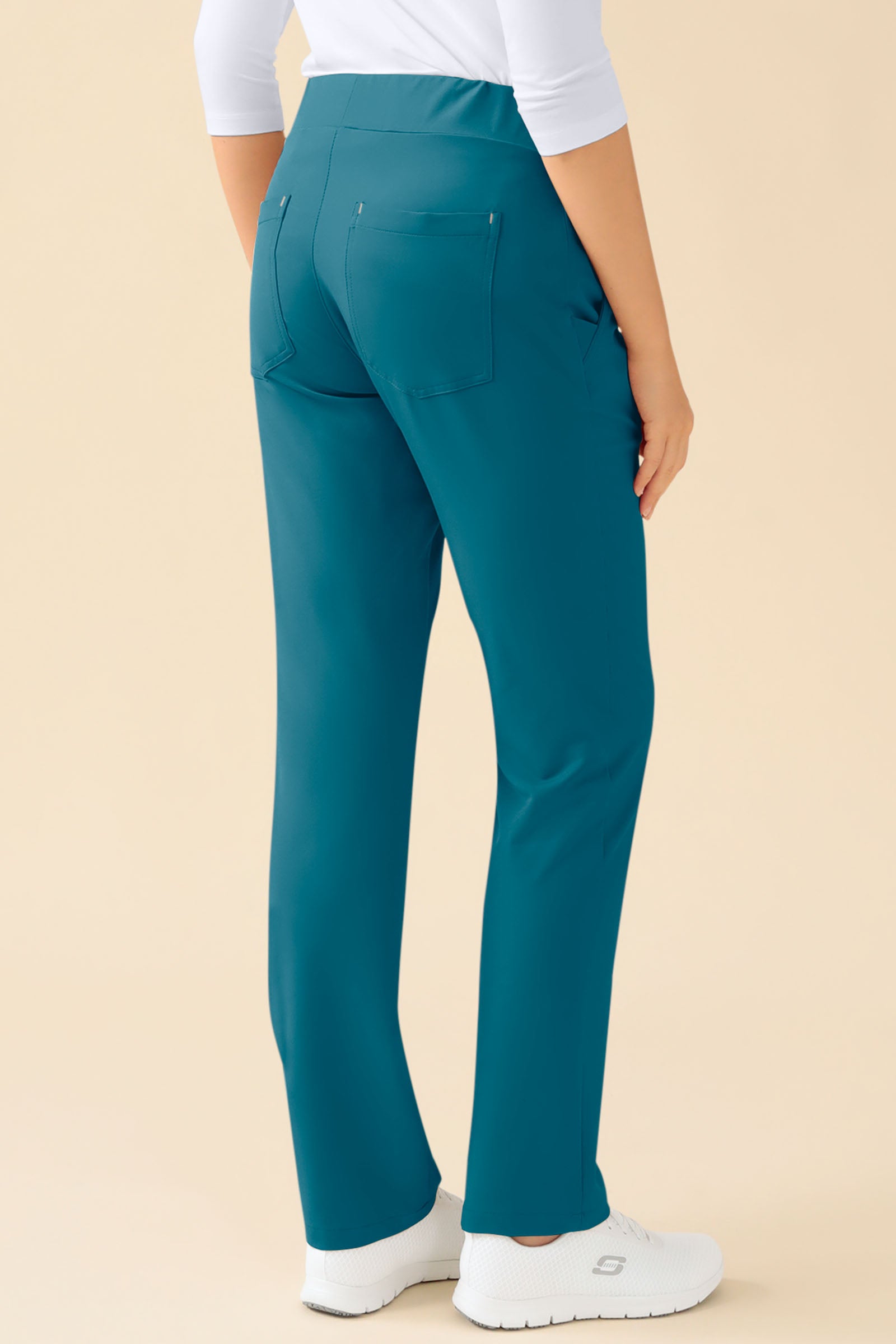 KAERE Hose Damen - gerader Saum ohne Beintaschen petrol, Vue de dos