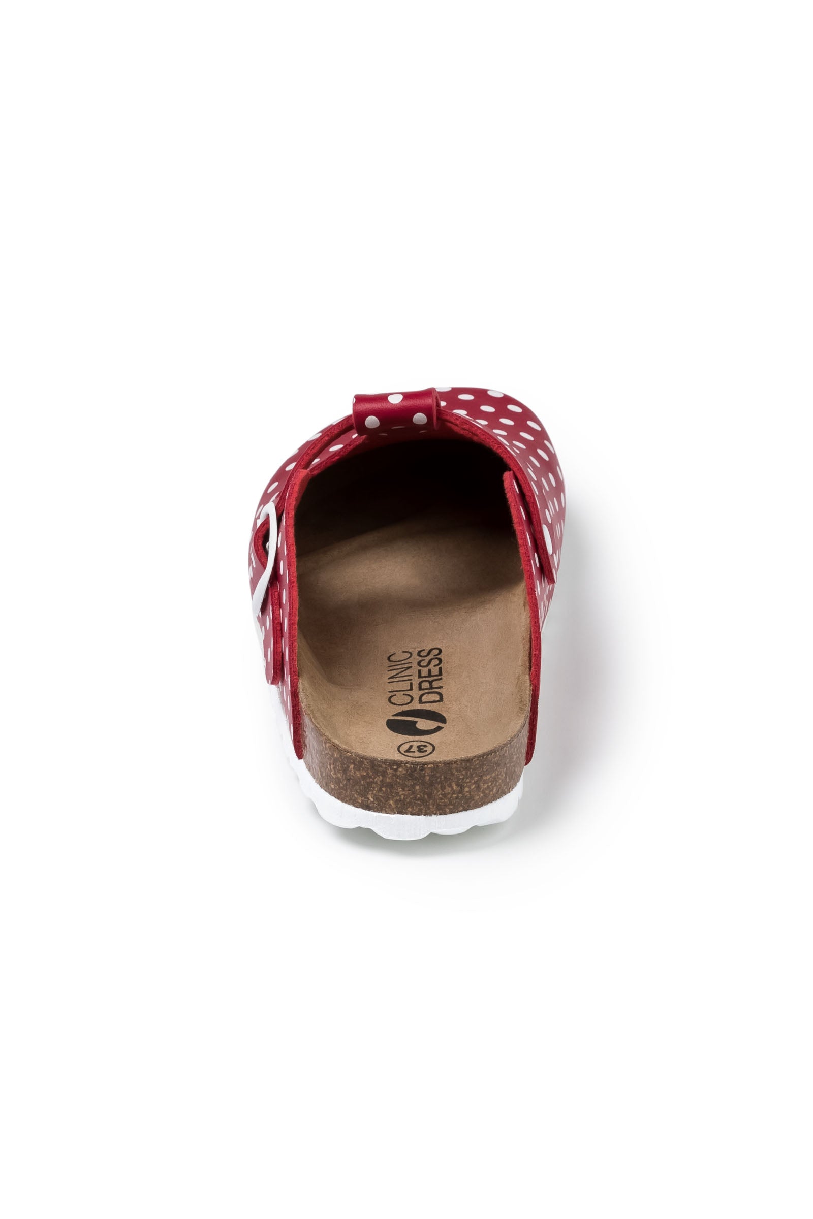 Damen Clog rot/weiss, Vue de dos