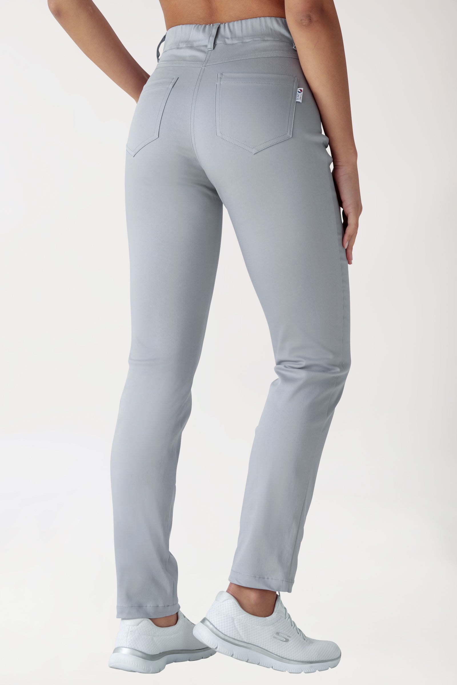 Stretch 5-Pocket Hose Damen - gerades Bein grau
