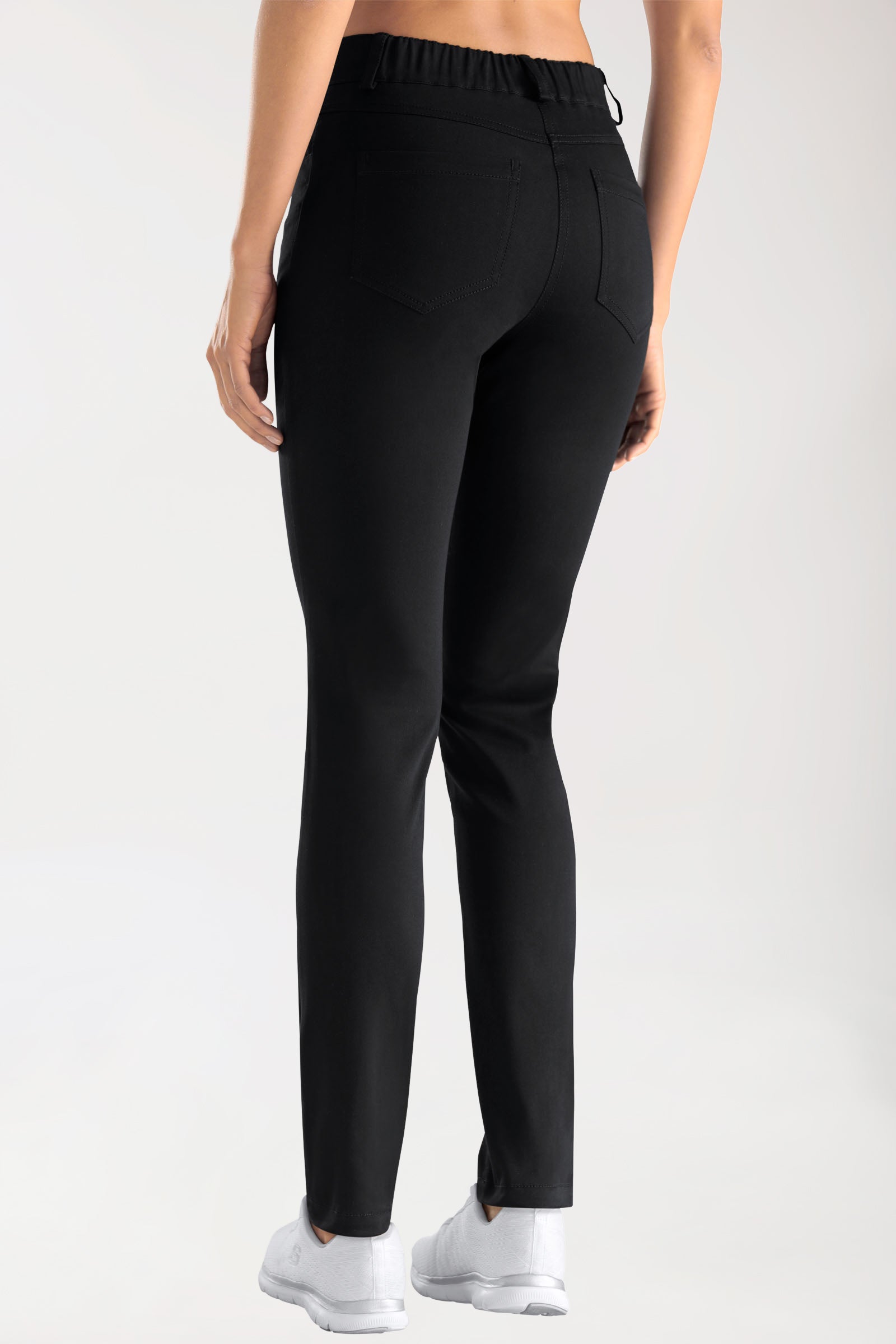 Stretch 5-Pocket Hose Damen - schlankes Bein schwarz