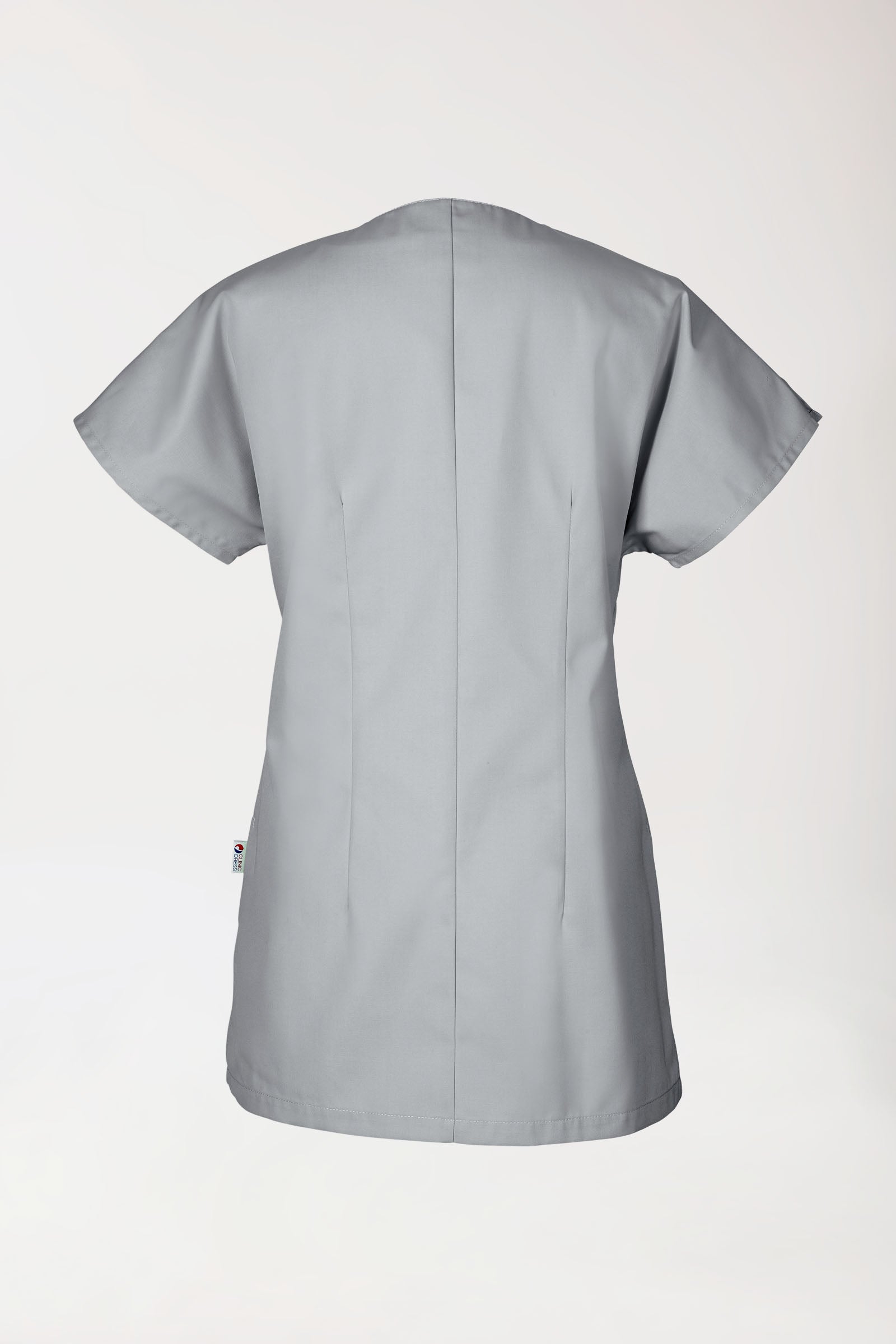 JUST STRONG Kasack Damen - durchgeknöpft grau, Rückansicht