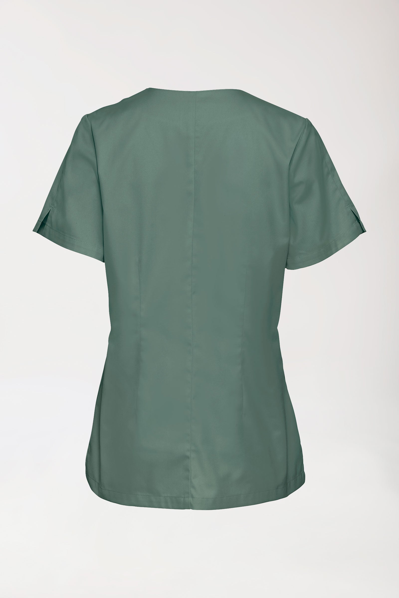 CORE Schlupfkasack Damen curved fit - mit Druckknöpfen dunkelgrün, Vue de dos