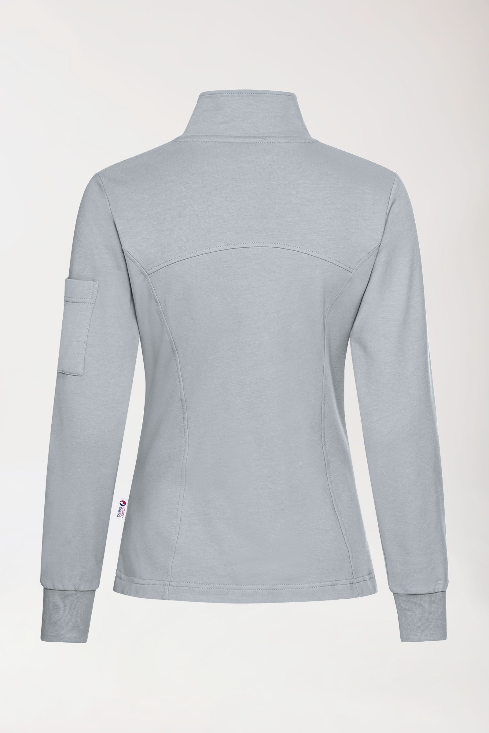 Sweatjacke Damen - Stehkragen grau, Vue de dos