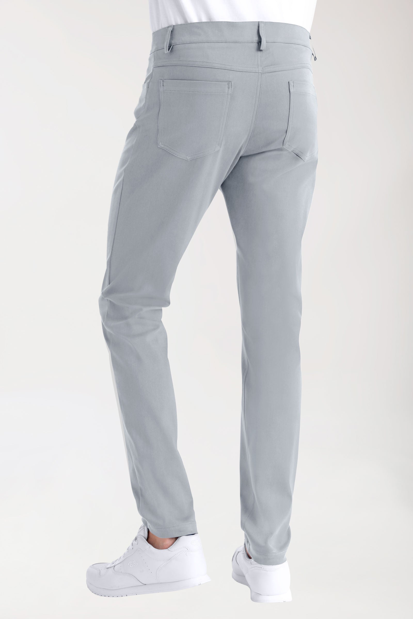 Stretch 5-Pocket Hose Herren - schlankes Bein grau