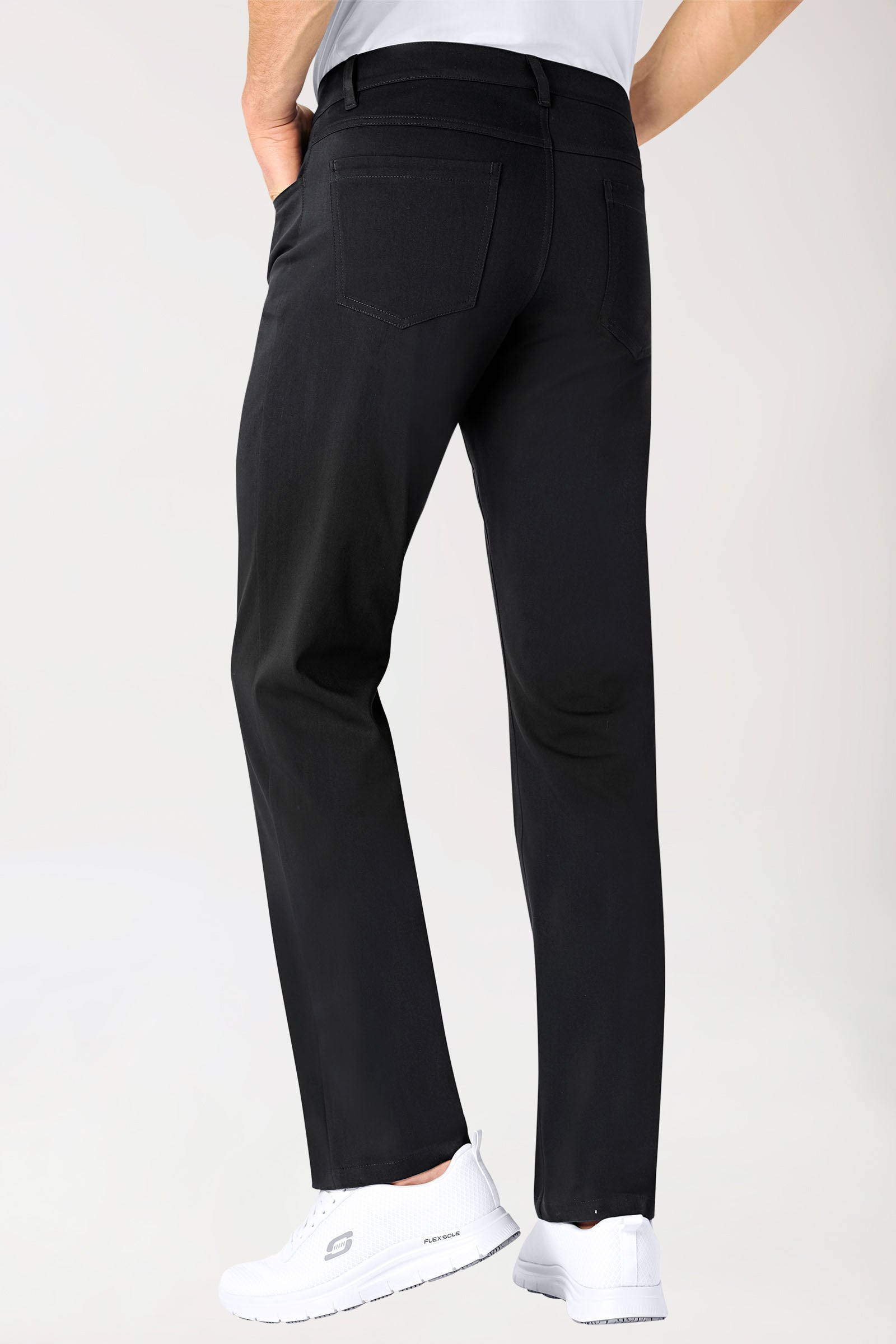 Stretch 5-Pocket Hose Herren - gerades Bein schwarz