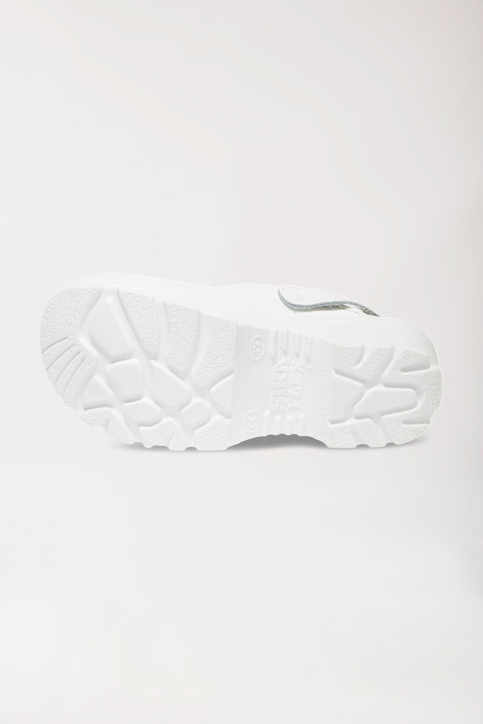 Berufs-Clog Weiss Permair Leder Unisex, Rückansicht