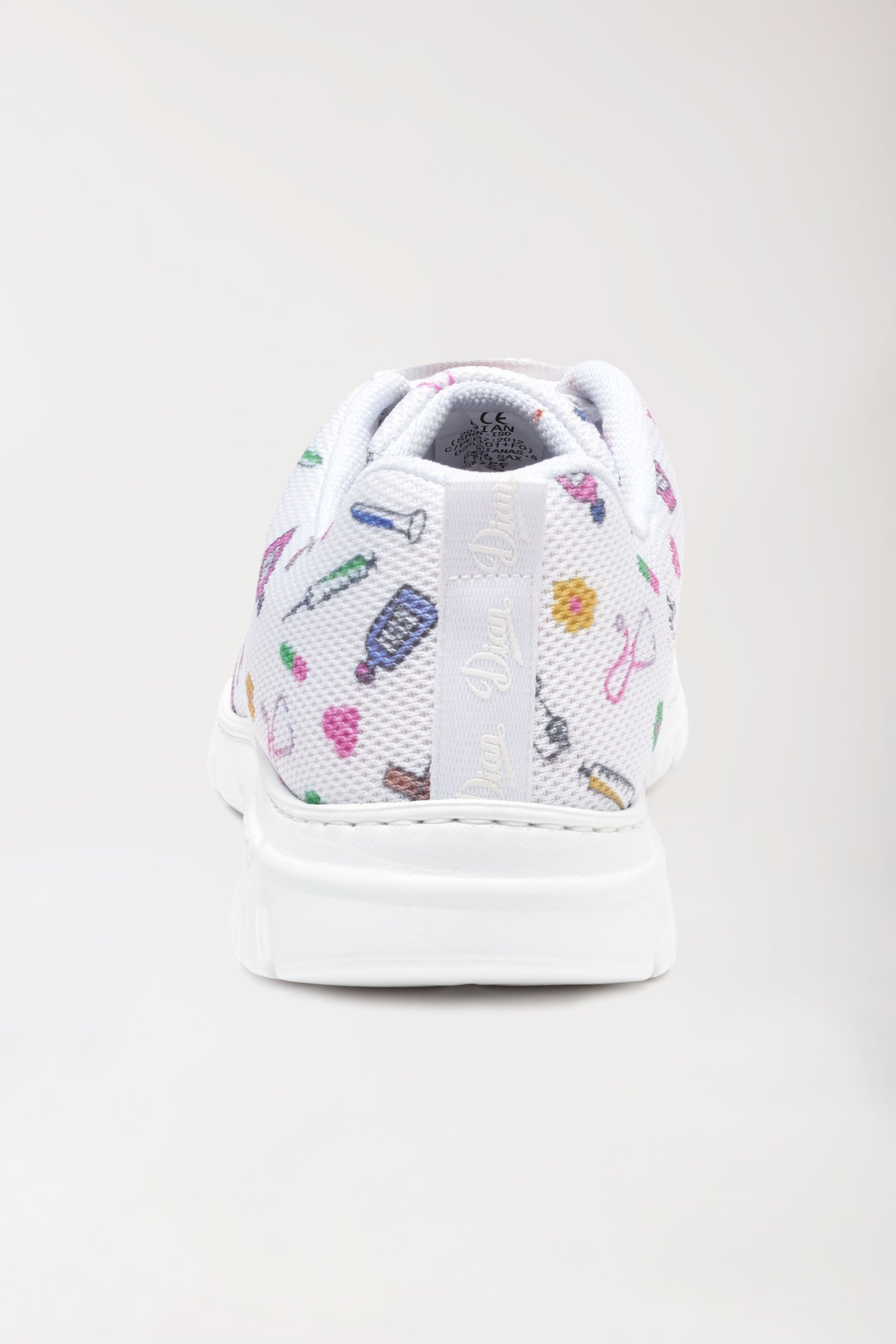 Unisex Berufsschuh weiss/bunt, Vue de dos