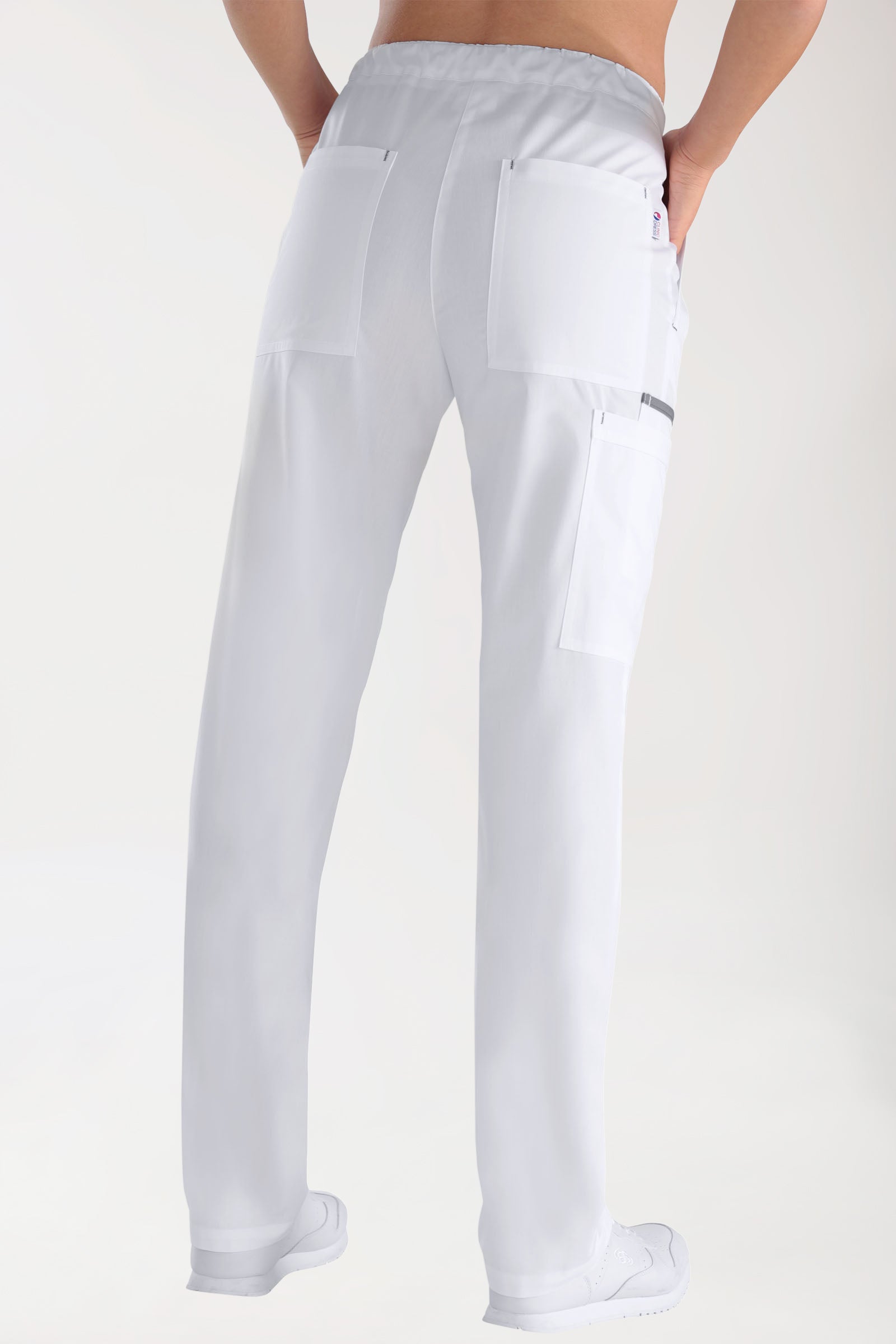 Hose Weiss mit Steingrau Unisex, Vue de dos