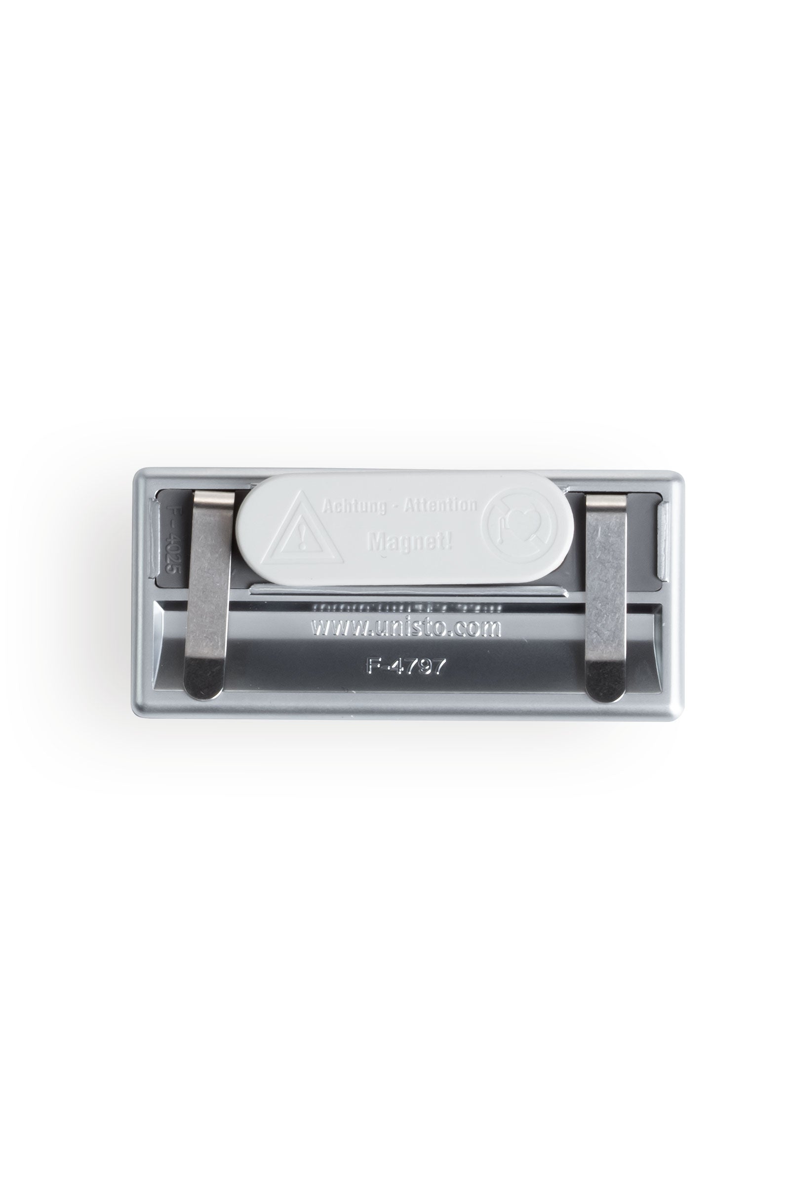 Namensschild Magnet Silber Metallic 7x3 cm
