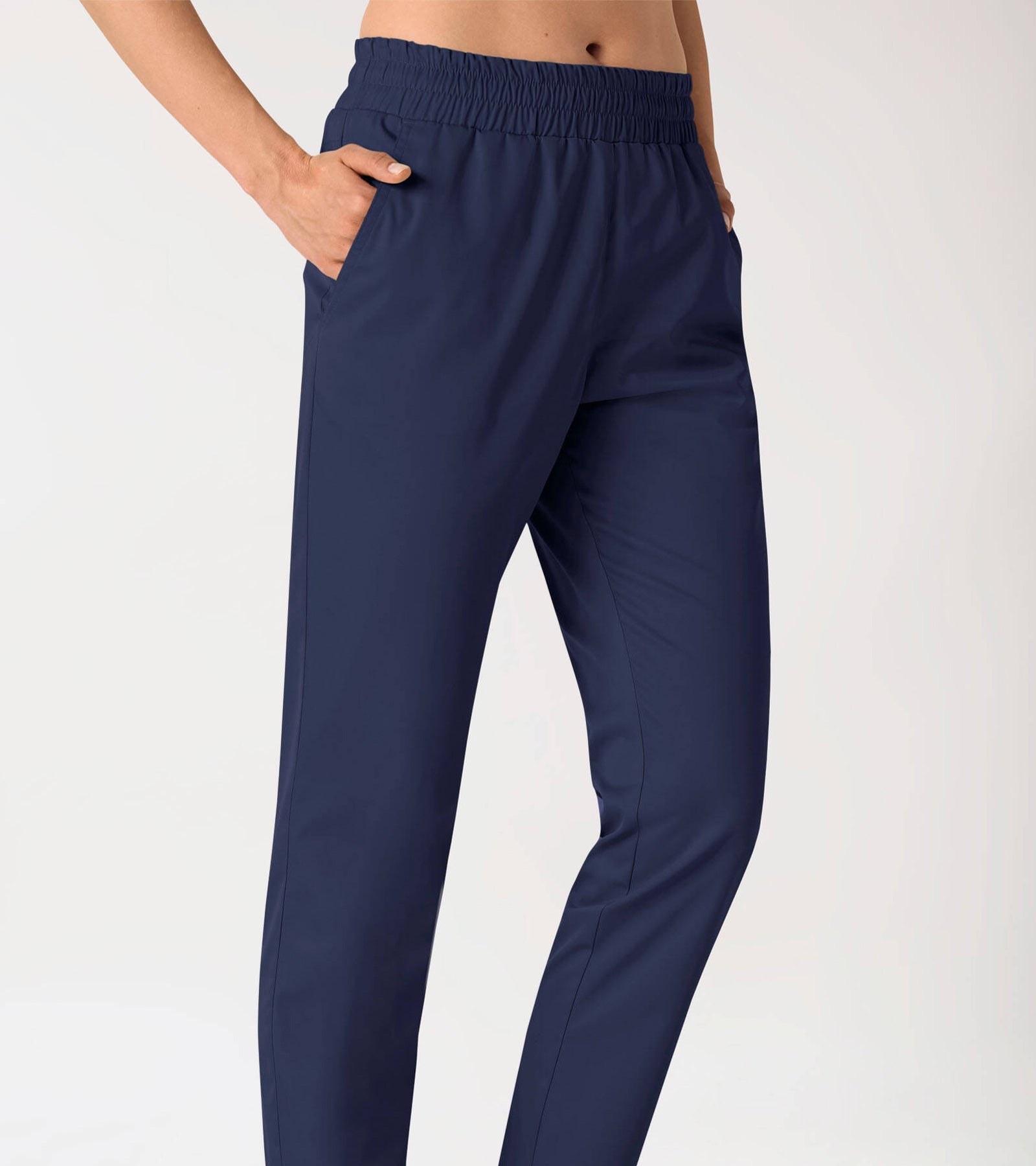 Nahaufnahme dunkelblaue Damen-Schlupfhose