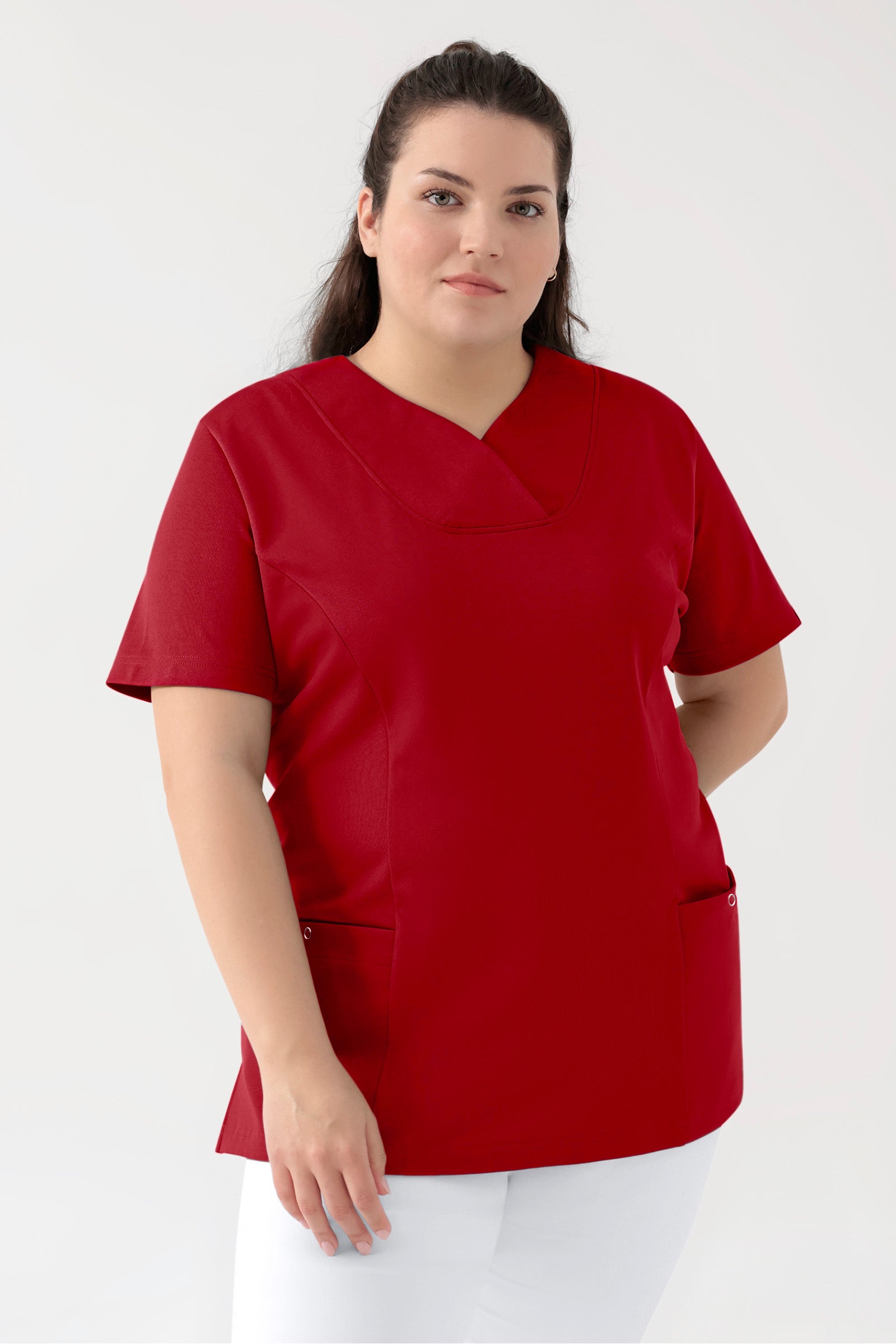 COMFY FLEX Stretch Schlupfkasack Damen - Herzausschnitt rot