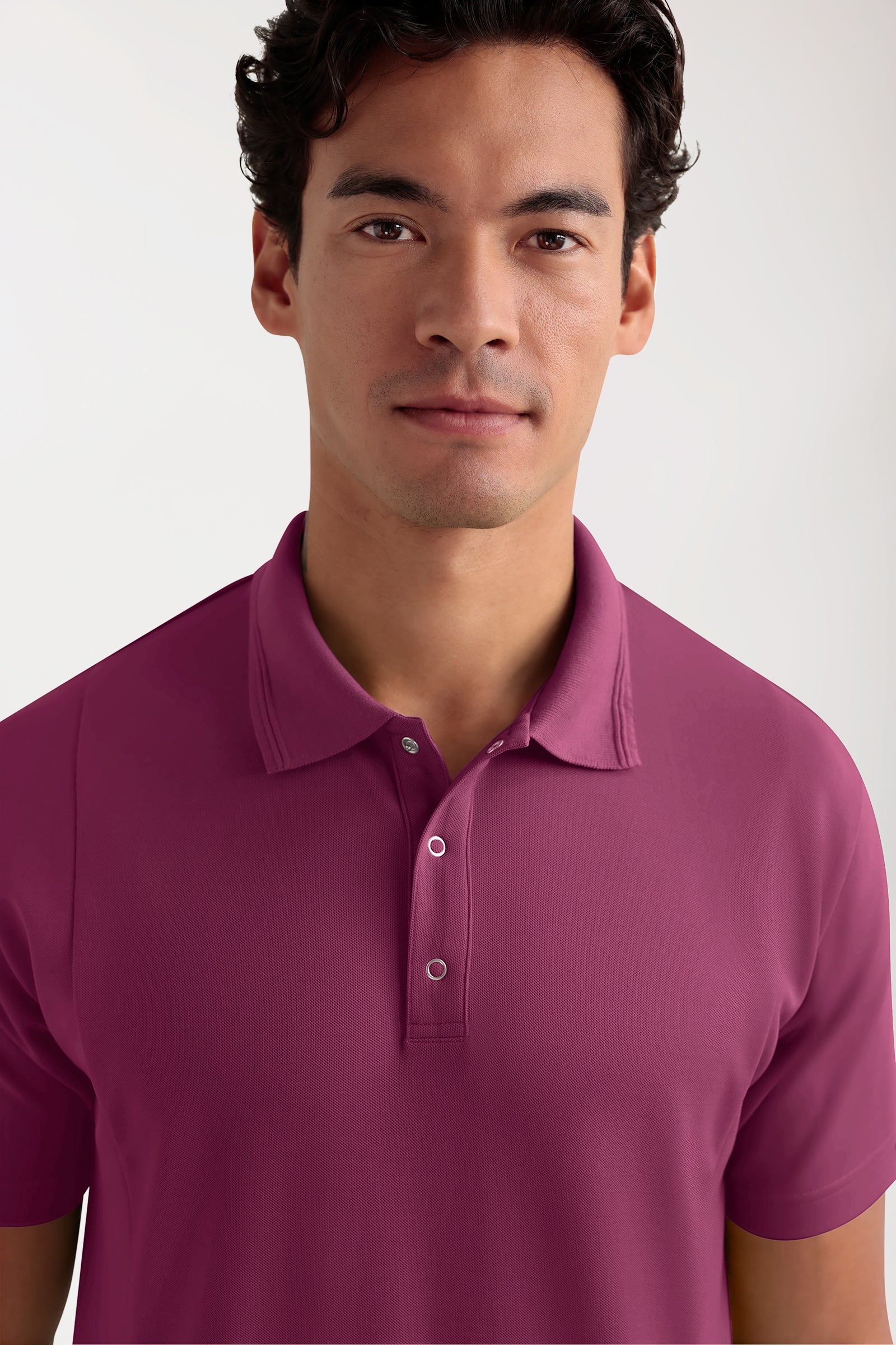 COMFY FLEX Stretch Schlupfkasack Herren - Polokragen berry