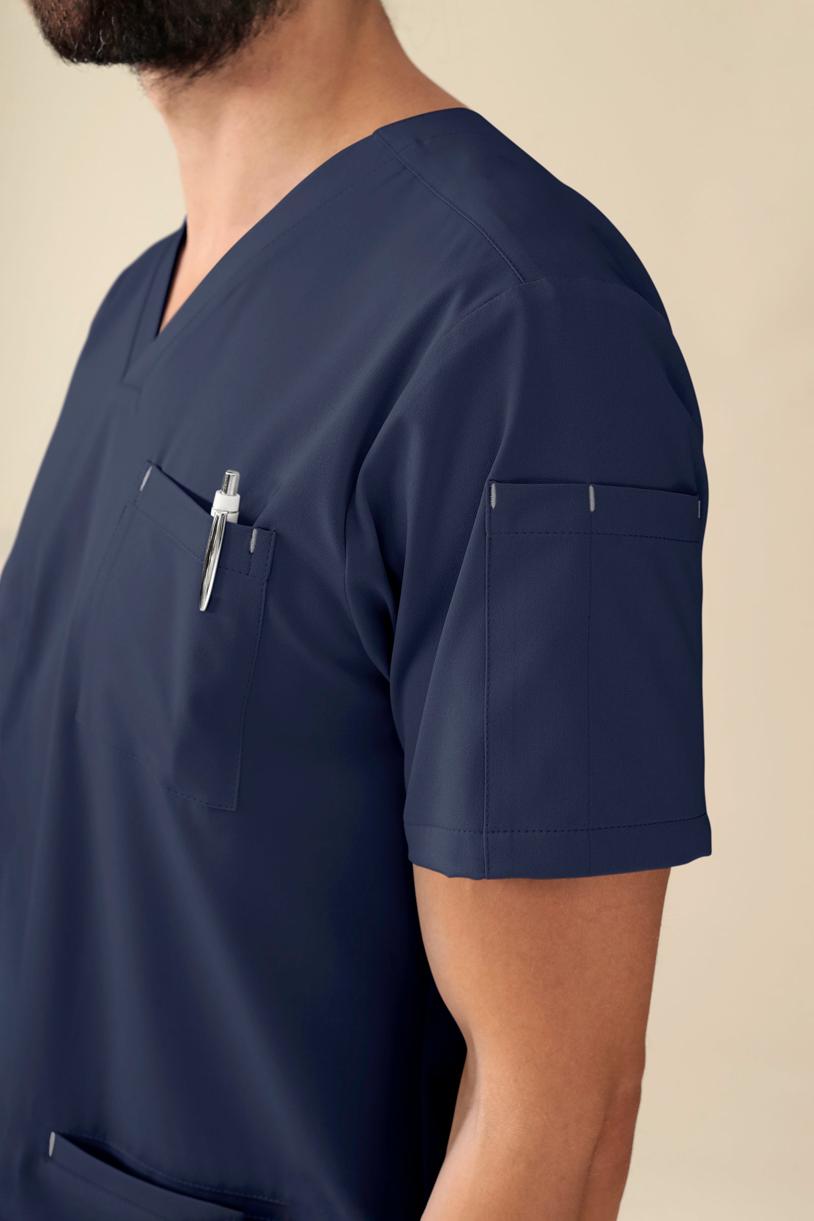 KAERE Schlupfkasack Herren - 3er Pack - V-Ausschnitt navy