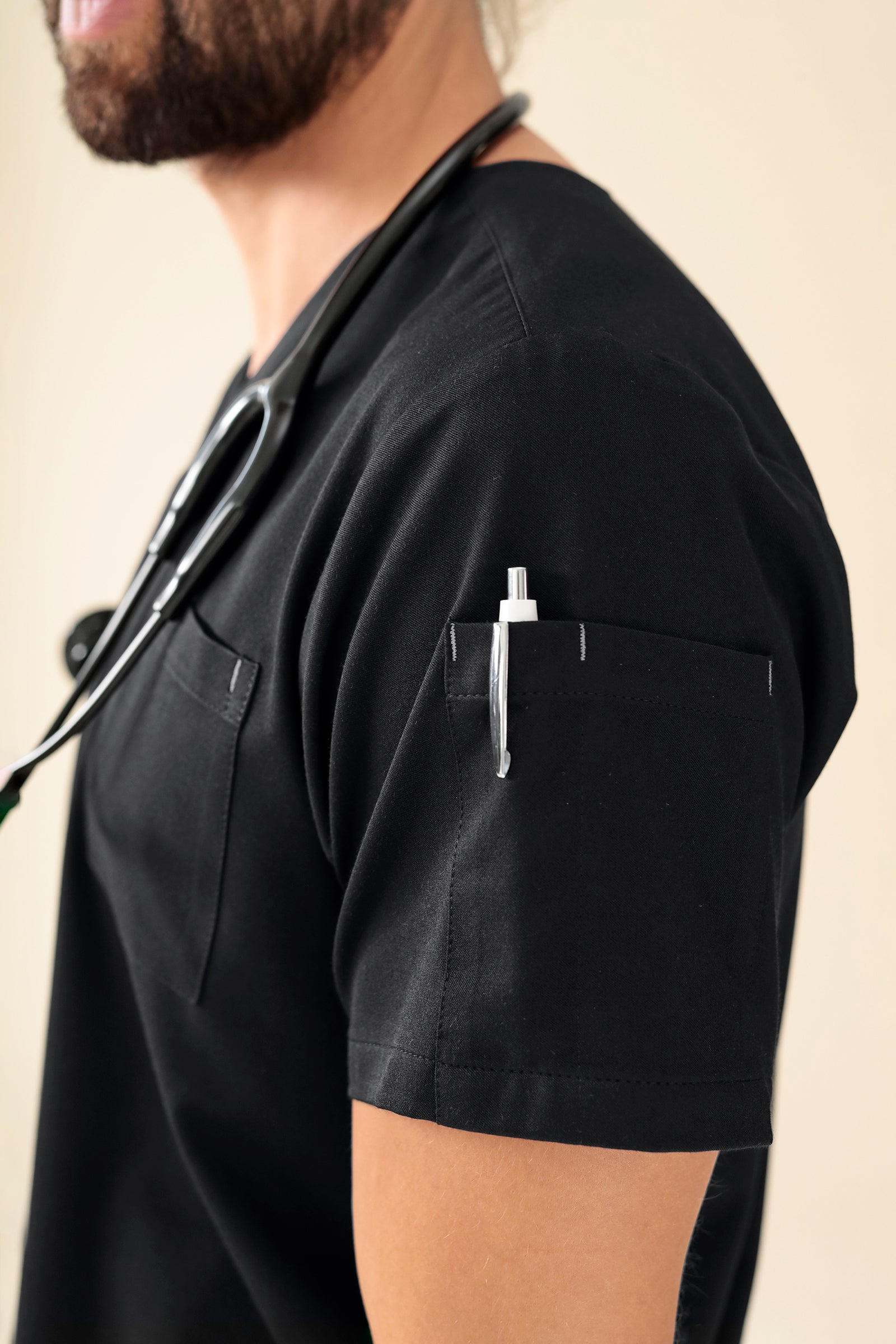 KAERE Schlupfkasack Herren - 3er Pack - V-Ausschnitt schwarz