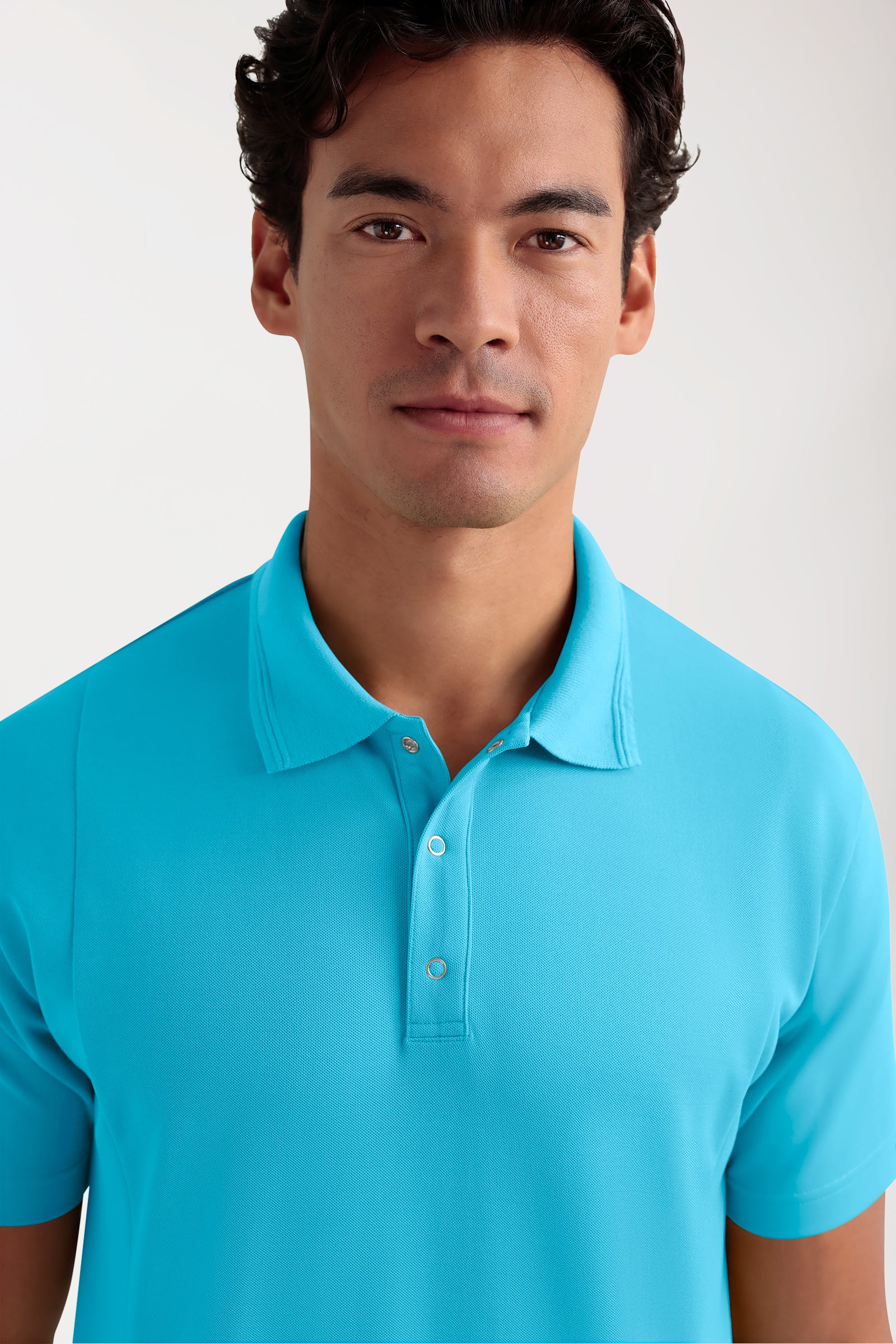 COMFY FLEX Stretch Schlupfkasack Herren - Polokragen türkis