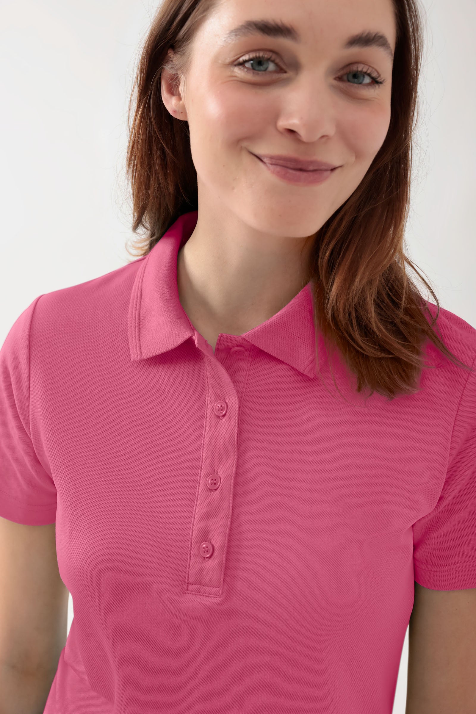 COMFY FLEX Stretch Shirt Damen - Polokragen rosenholz