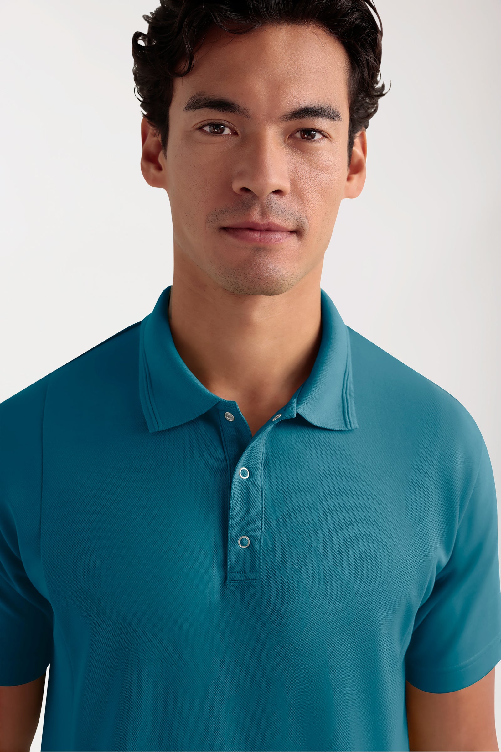 COMFY FLEX Stretch Schlupfkasack Herren - Polokragen petrol