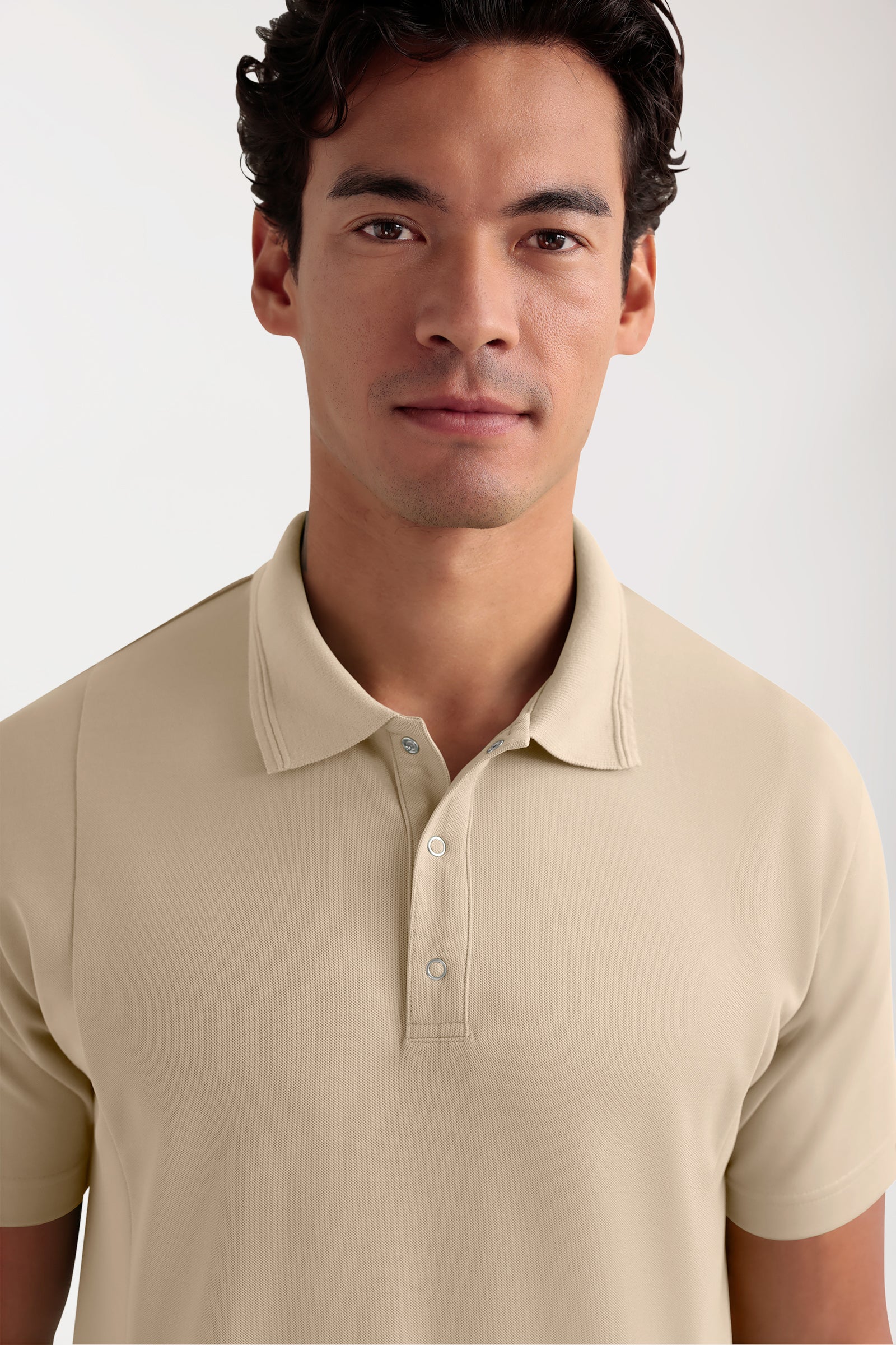 COMFY FLEX Stretch Schlupfkasack Herren - Polokragen sand