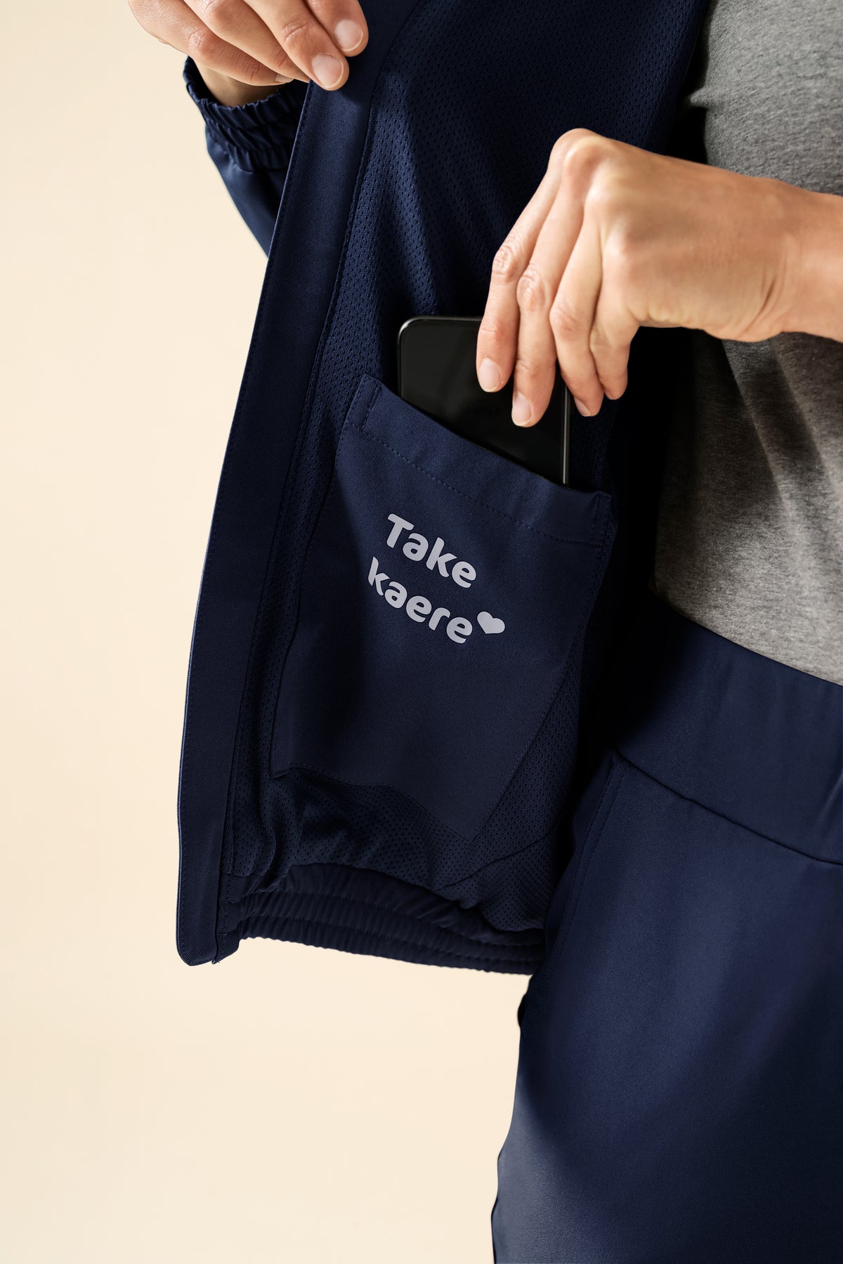 KAERE Blousonjacke Damen - mit elastischen Bündchen navy