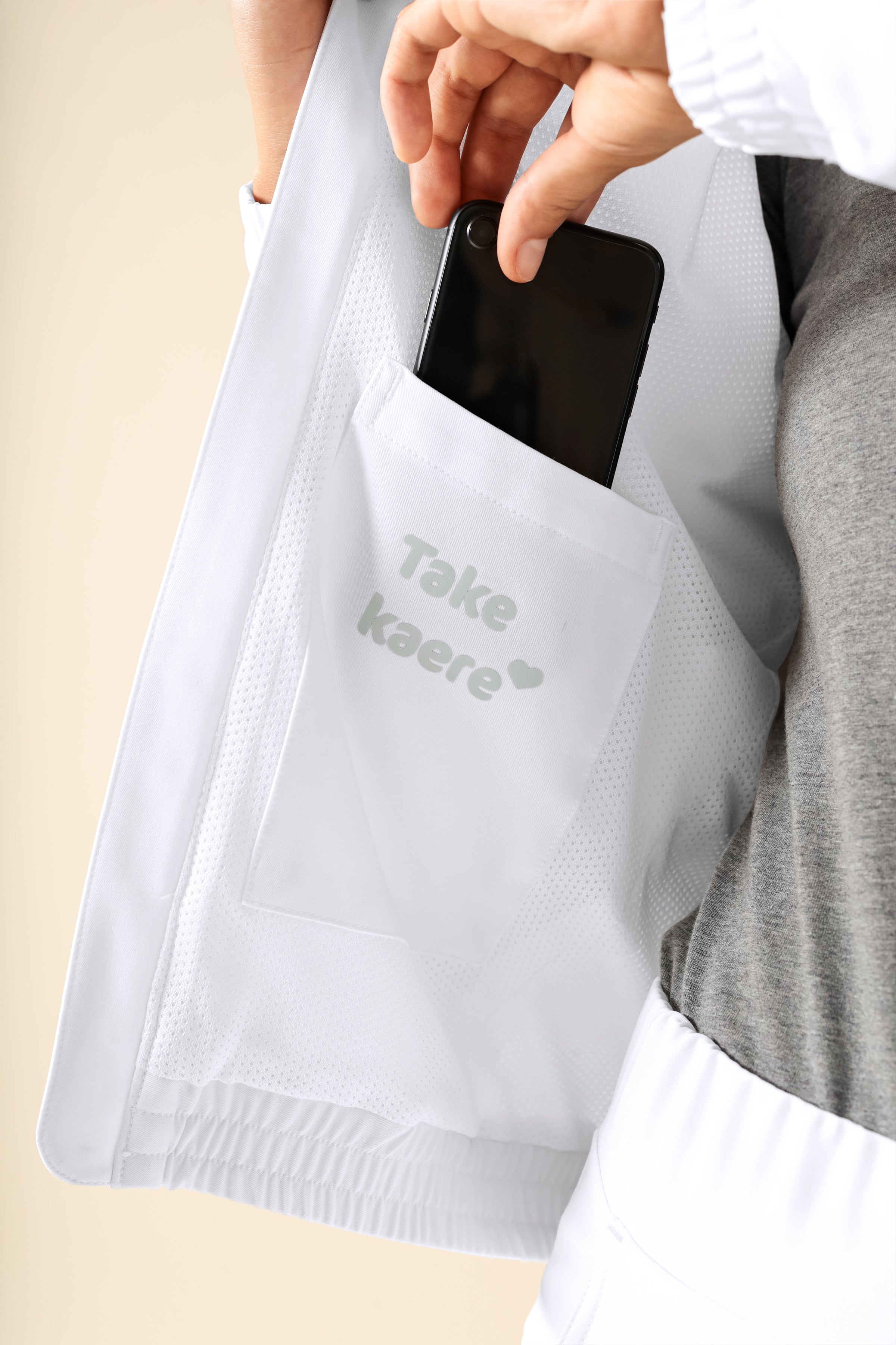 KAERE Blousonjacke Damen - mit elastischen Bündchen weiss