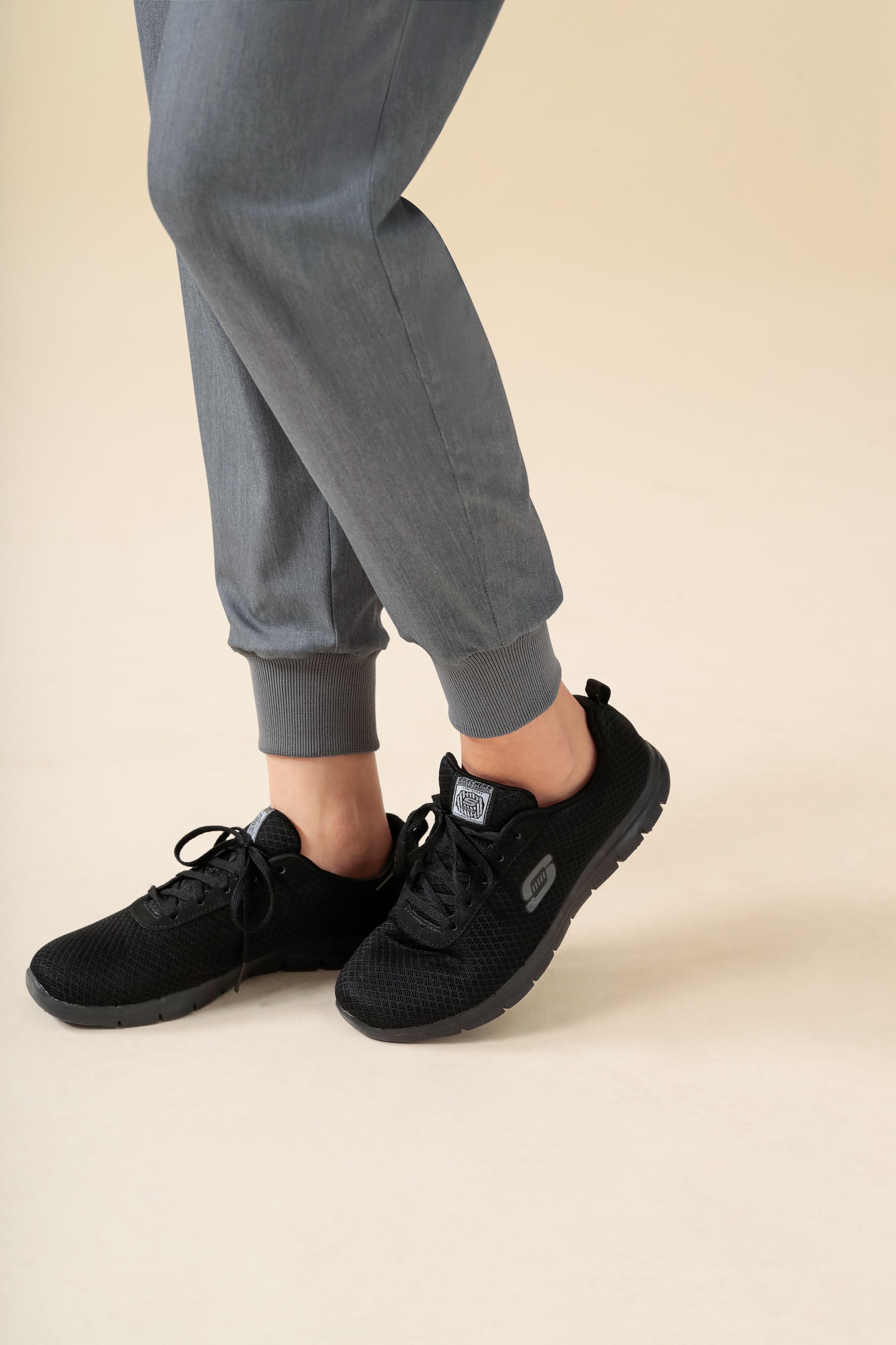 KAERE Hose Damen - Saumbündchen mit Beintaschen grau melange