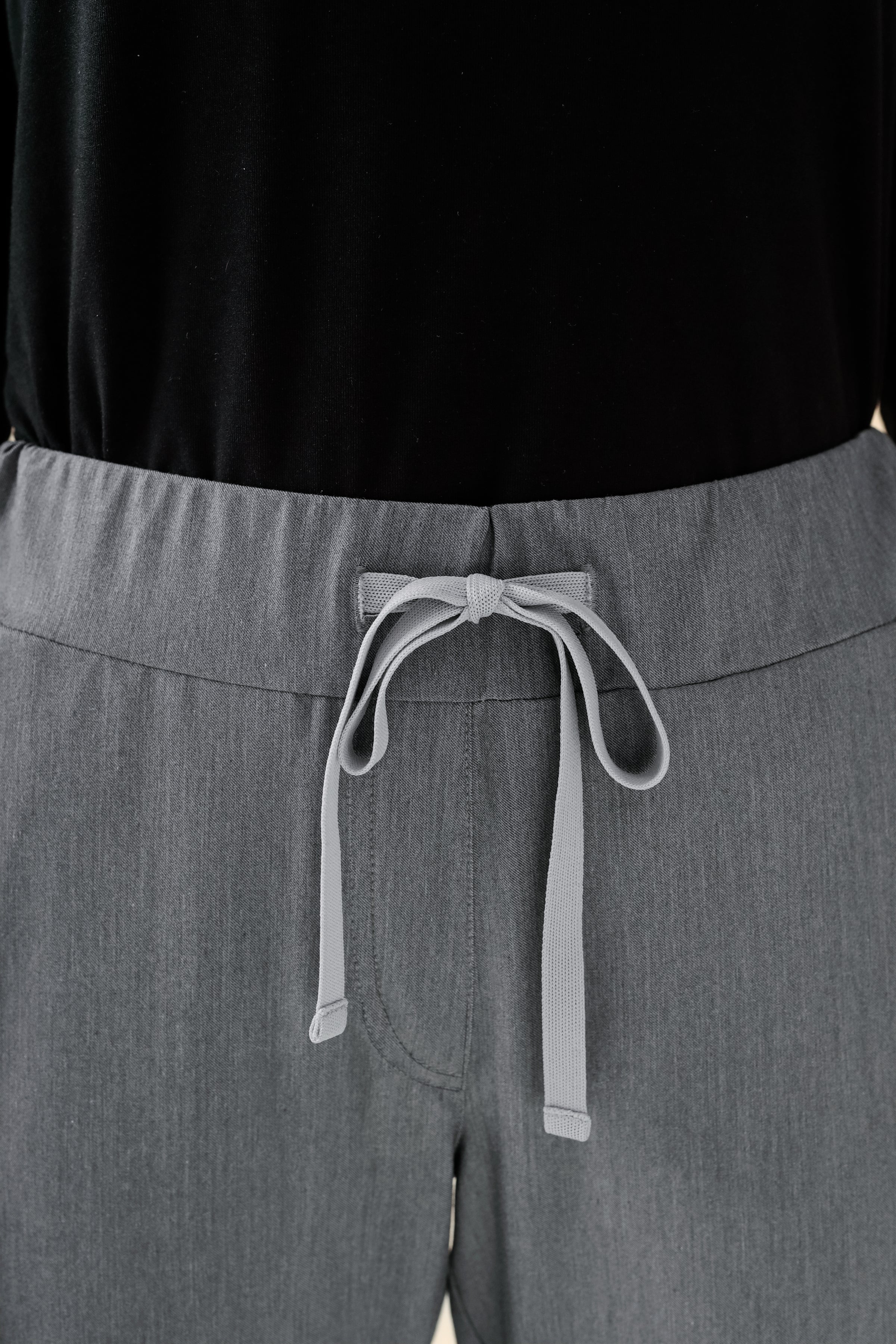 KAERE Hose Damen - gerader Saum Kurzgr. ohne Beintaschen grau melange