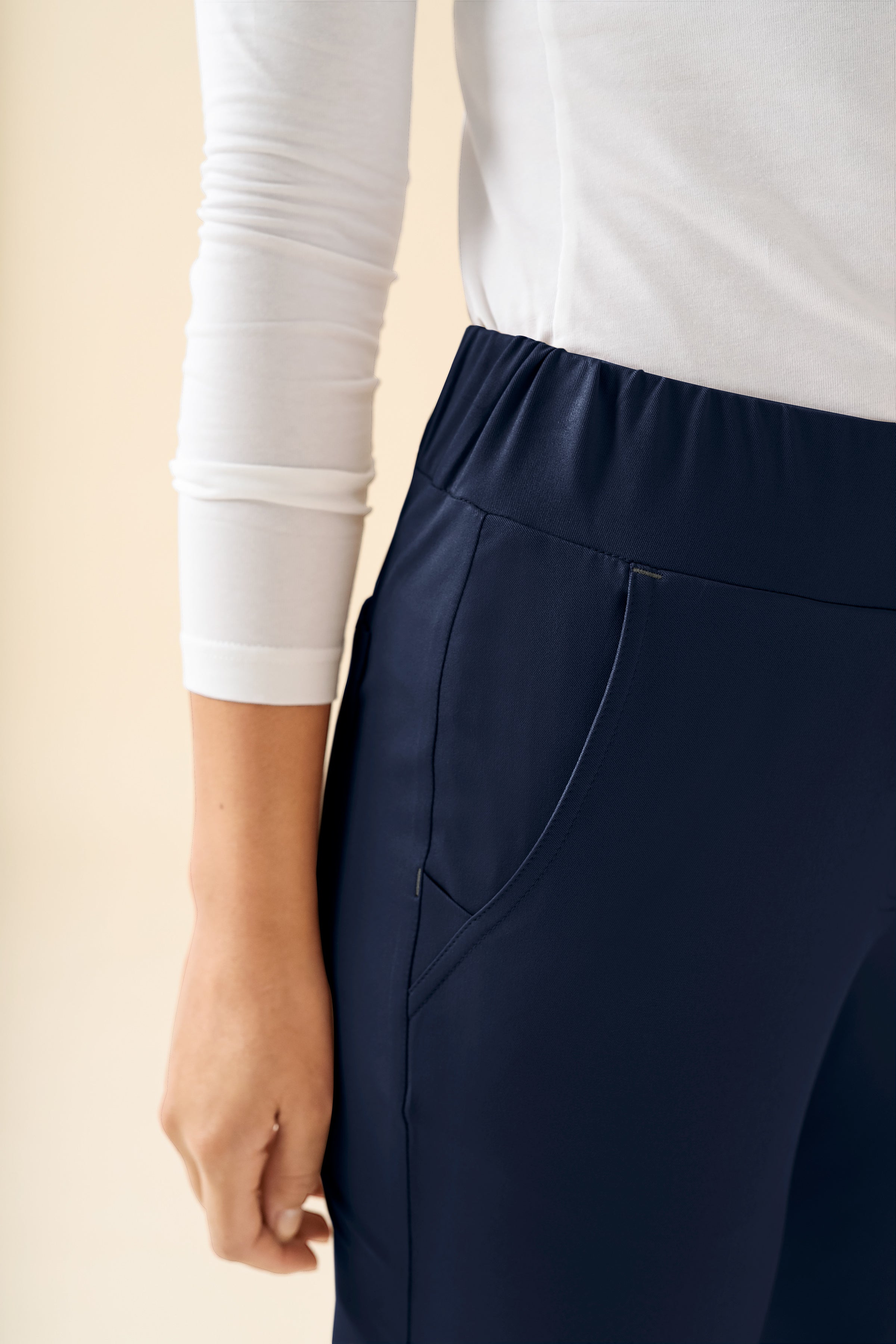 KAERE Hose Damen - gerader Saum Kurzgr. ohne Beintaschen navy
