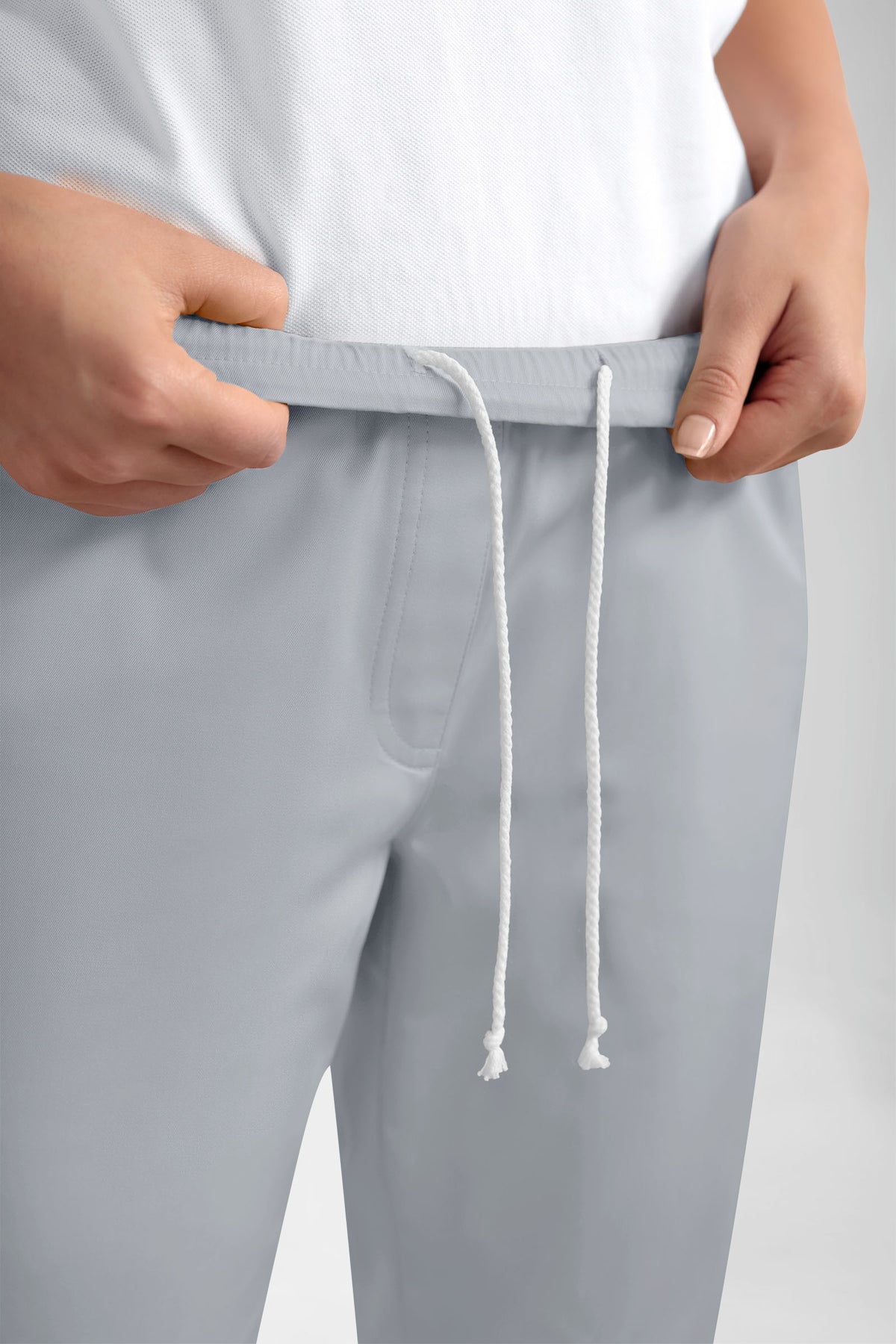 GREEN Stretch Hose Damen - Jogpants Style perlgrau
