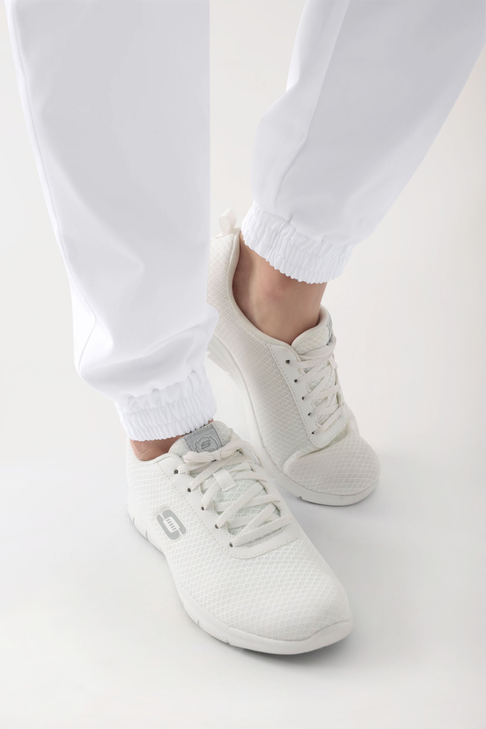 GREEN Stretch Hose Damen - Jogpants Style weiss