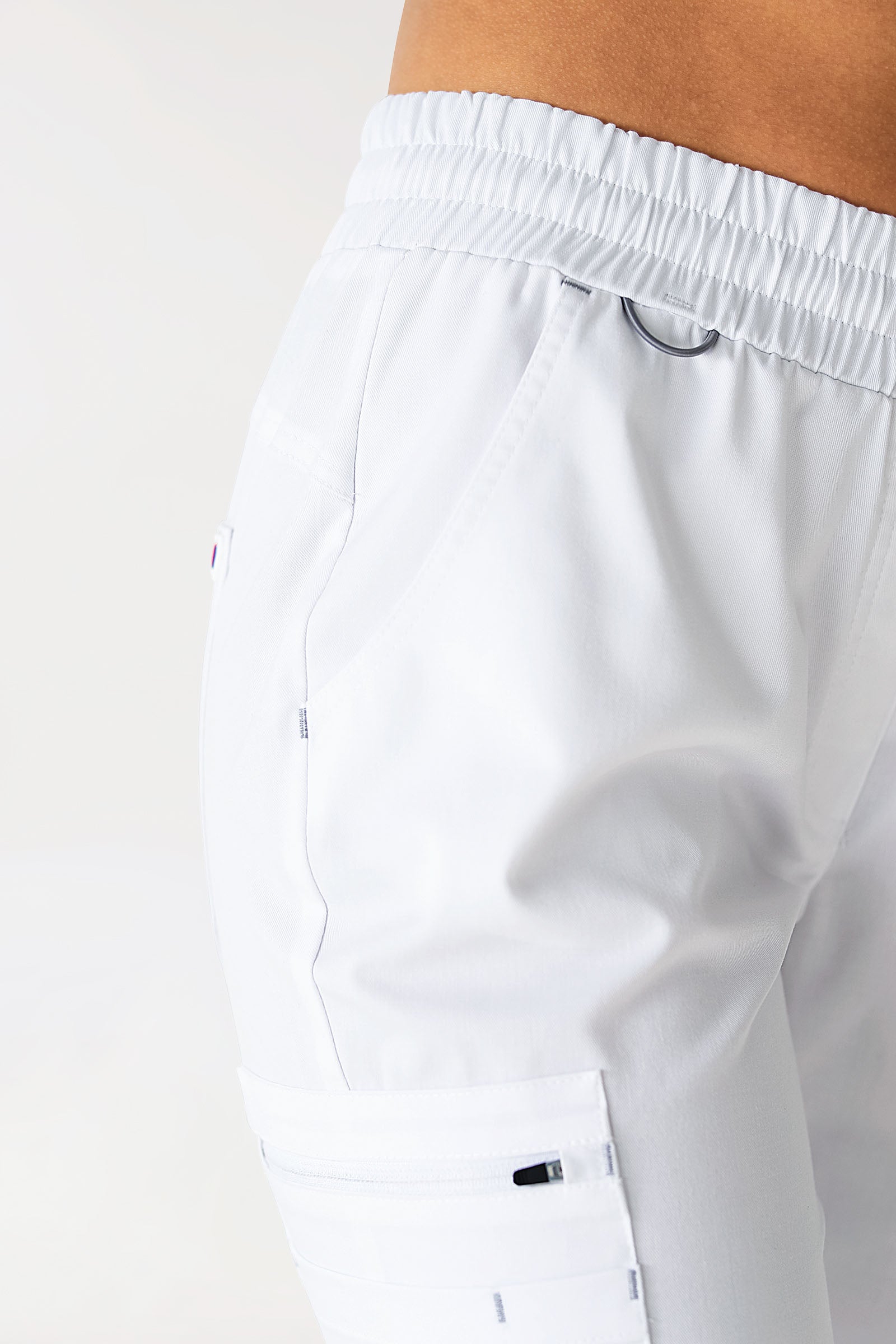 CLINIC STRETCH Hose Damen - Strickbund weiss/grau