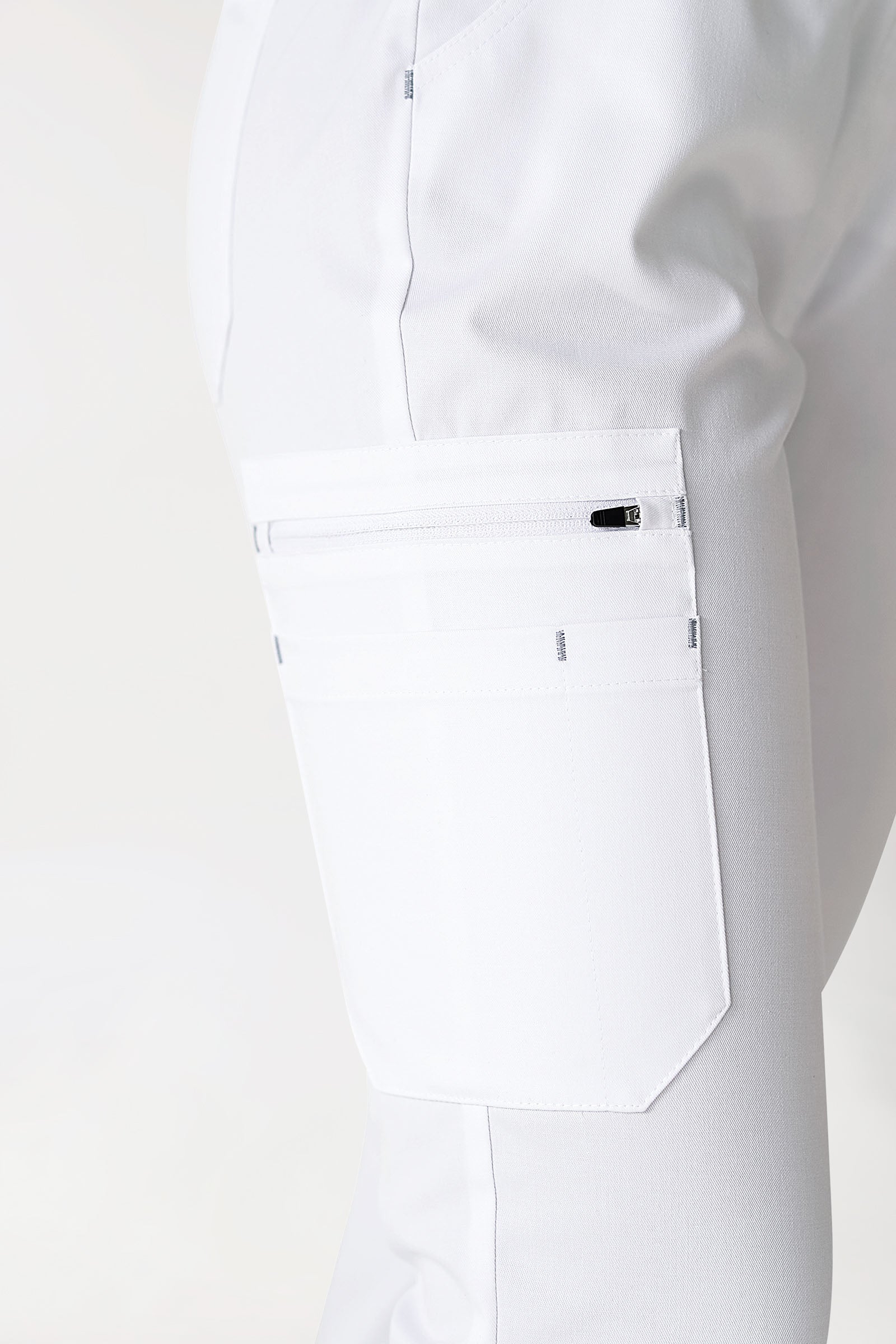 CLINIC STRETCH Hose Damen - Strickbund weiss/grau