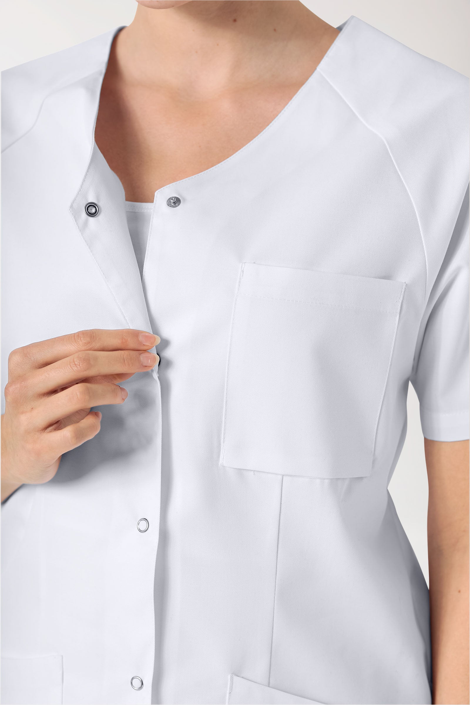 CORE Kasack Damen - durchgeknöpft weiss